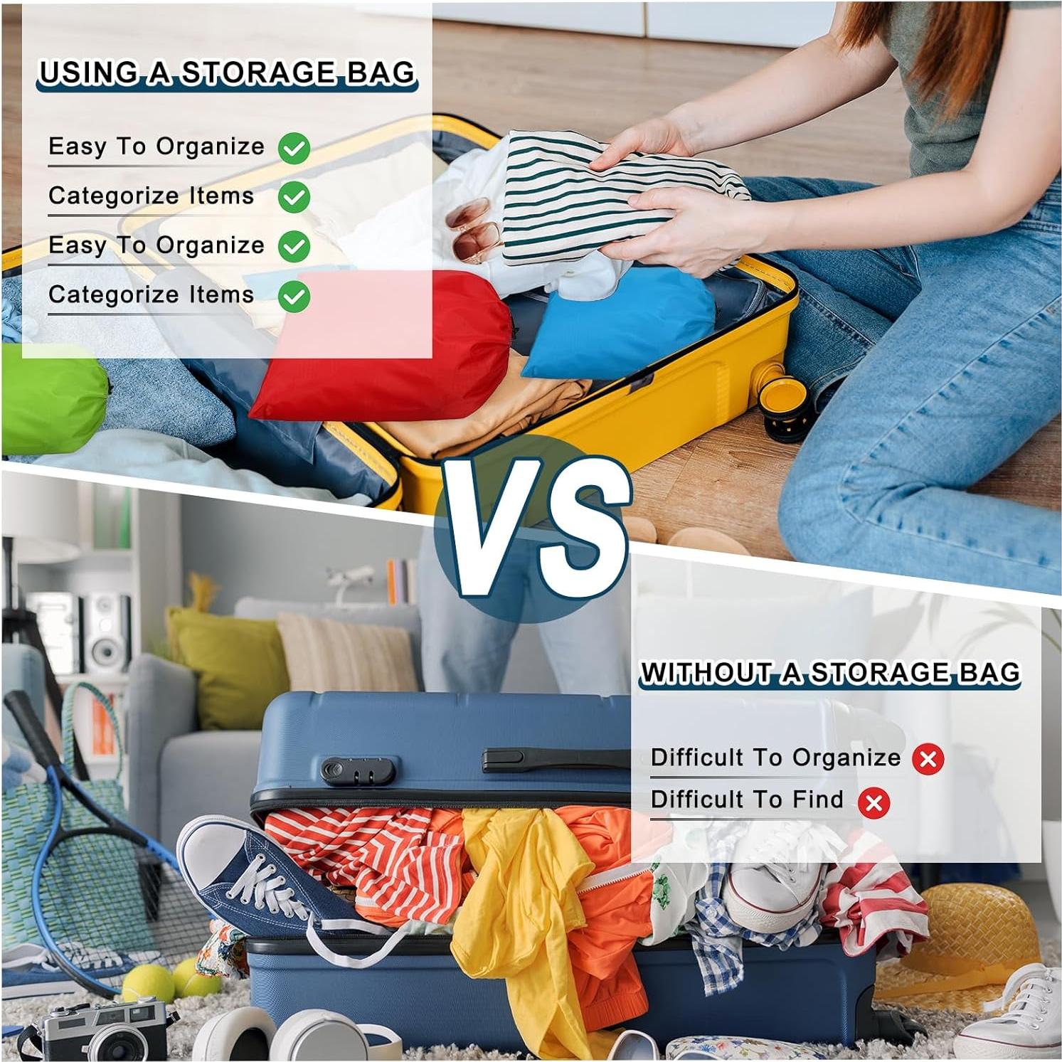 Bolsas de Almacenamiento PATIKIL 35x40 cm Paquete de 6 Púrpura