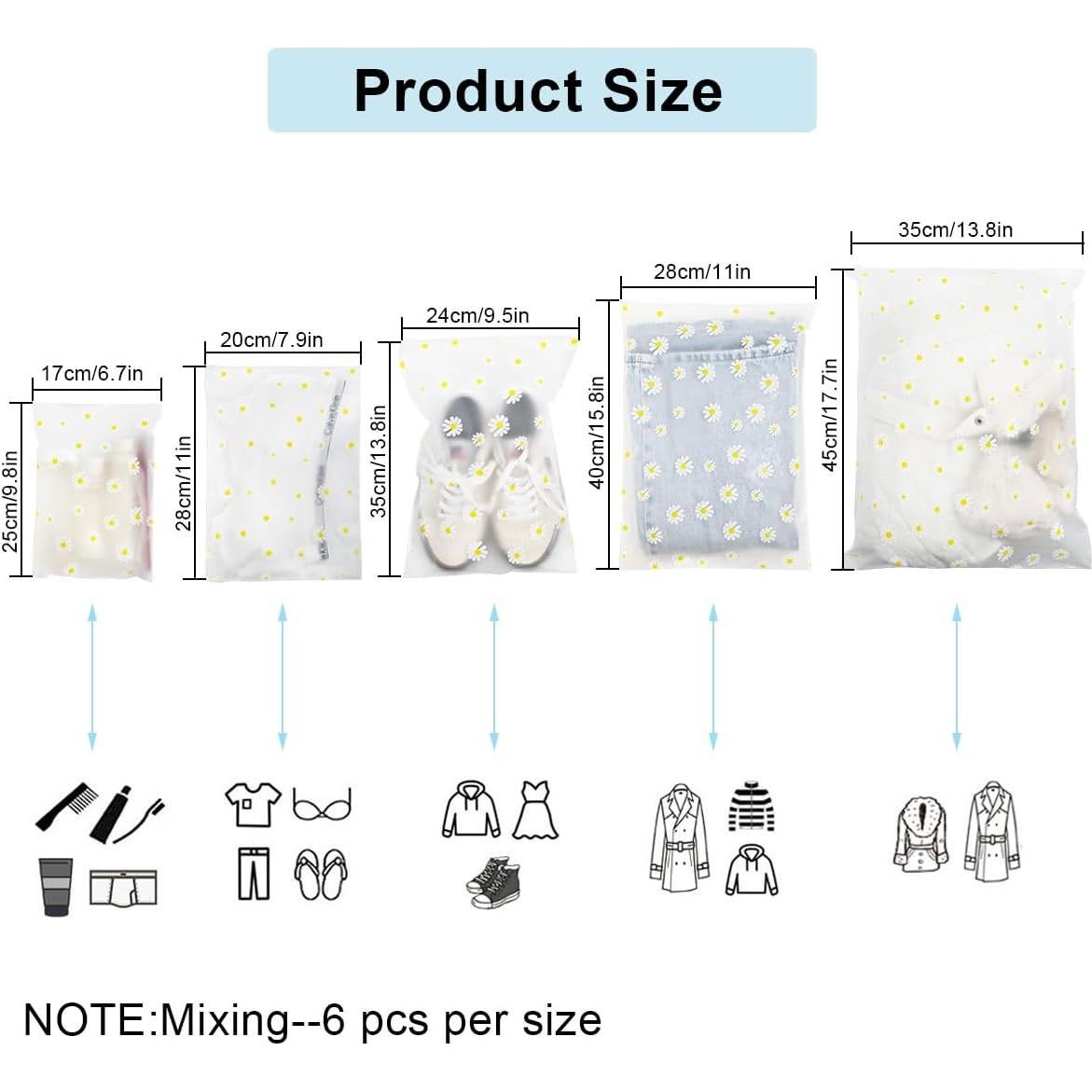 30 Bolsas de Almacenamiento Reutilizables Baowindy para Viaje