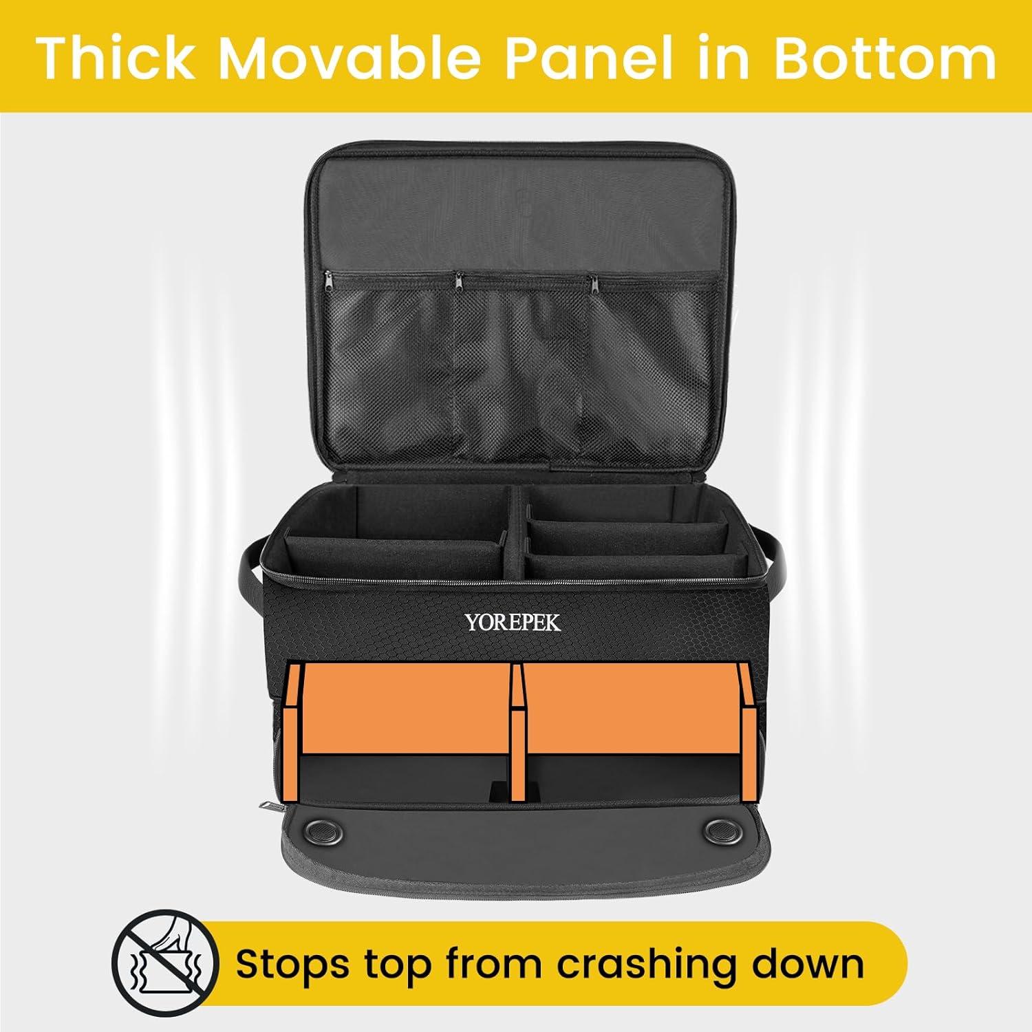 Organizador de Maletero de Golf YOREPEK Negro Grande con Compartimentos