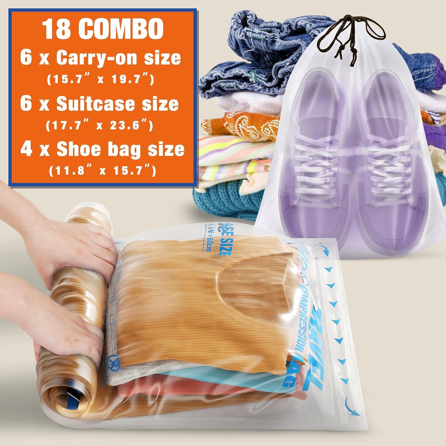 Bolsas de Compresión HIBAG 16-Pack para Ropa y Zapatos