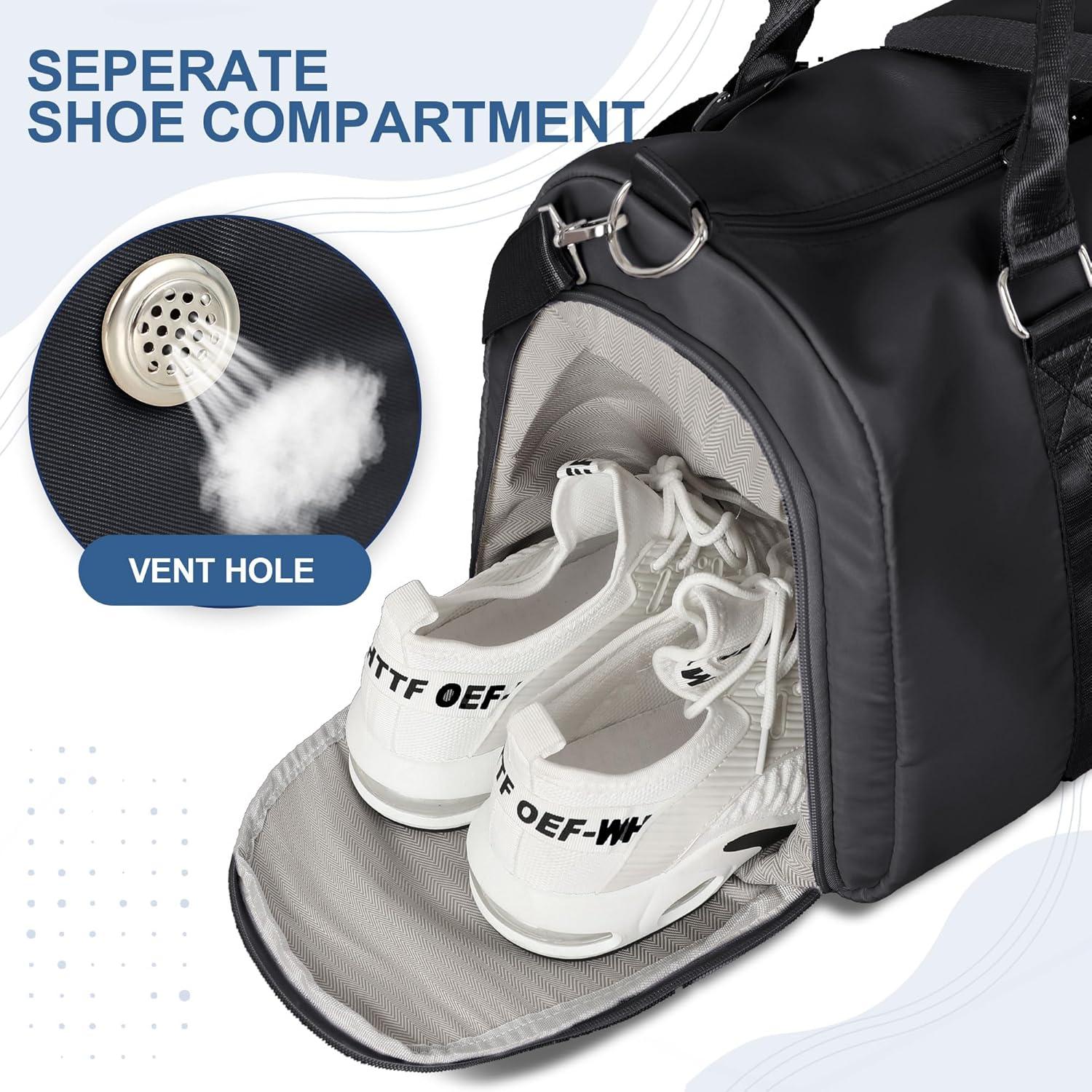 Bolsa de Deporte FIORETTO para Mujeres Negra con Compartimentos