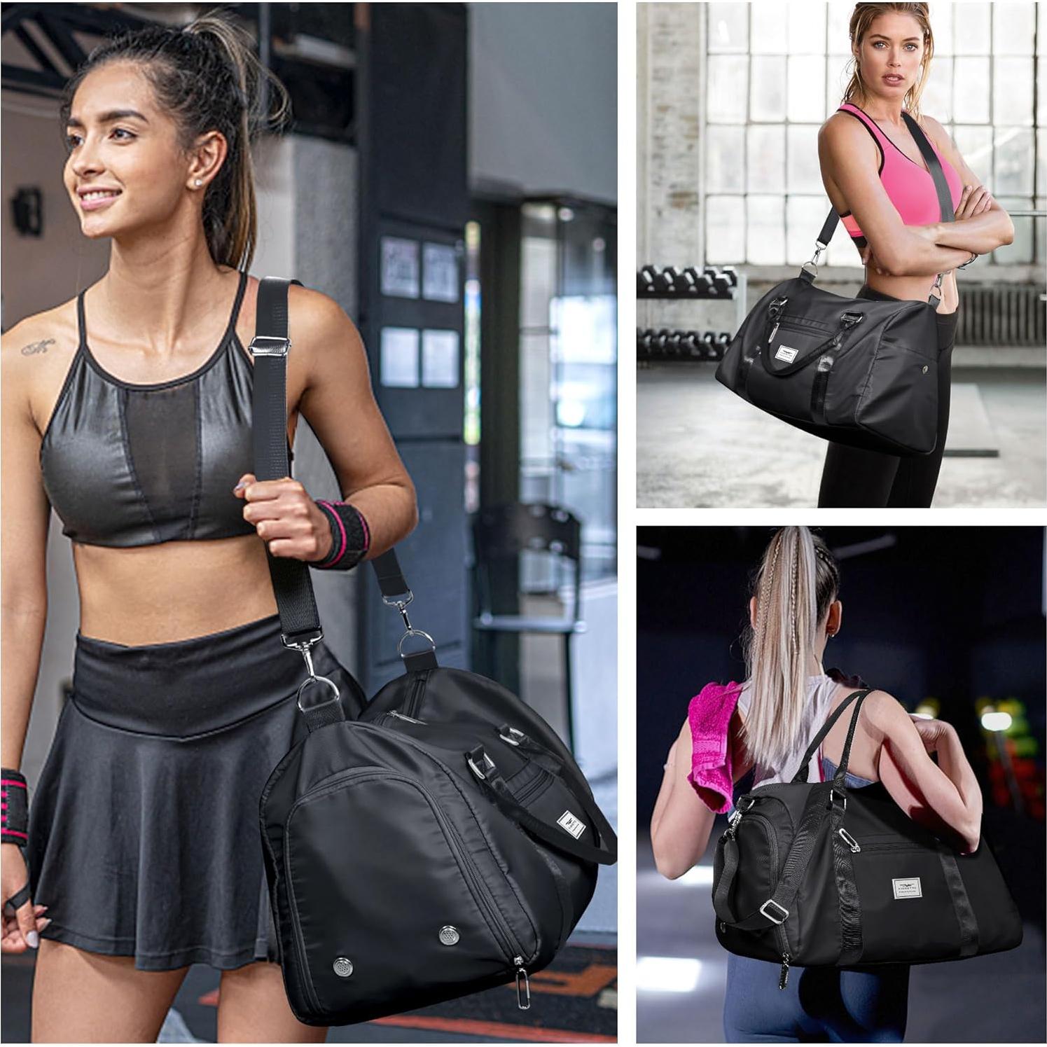 Bolsa de Deporte FIORETTO para Mujeres Negra con Compartimentos