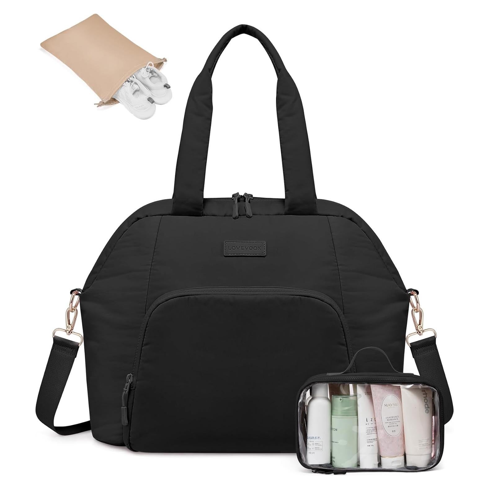 Bolsa de Gimnasio LoveVook para Mujer 3 Pzs Duffle Negra