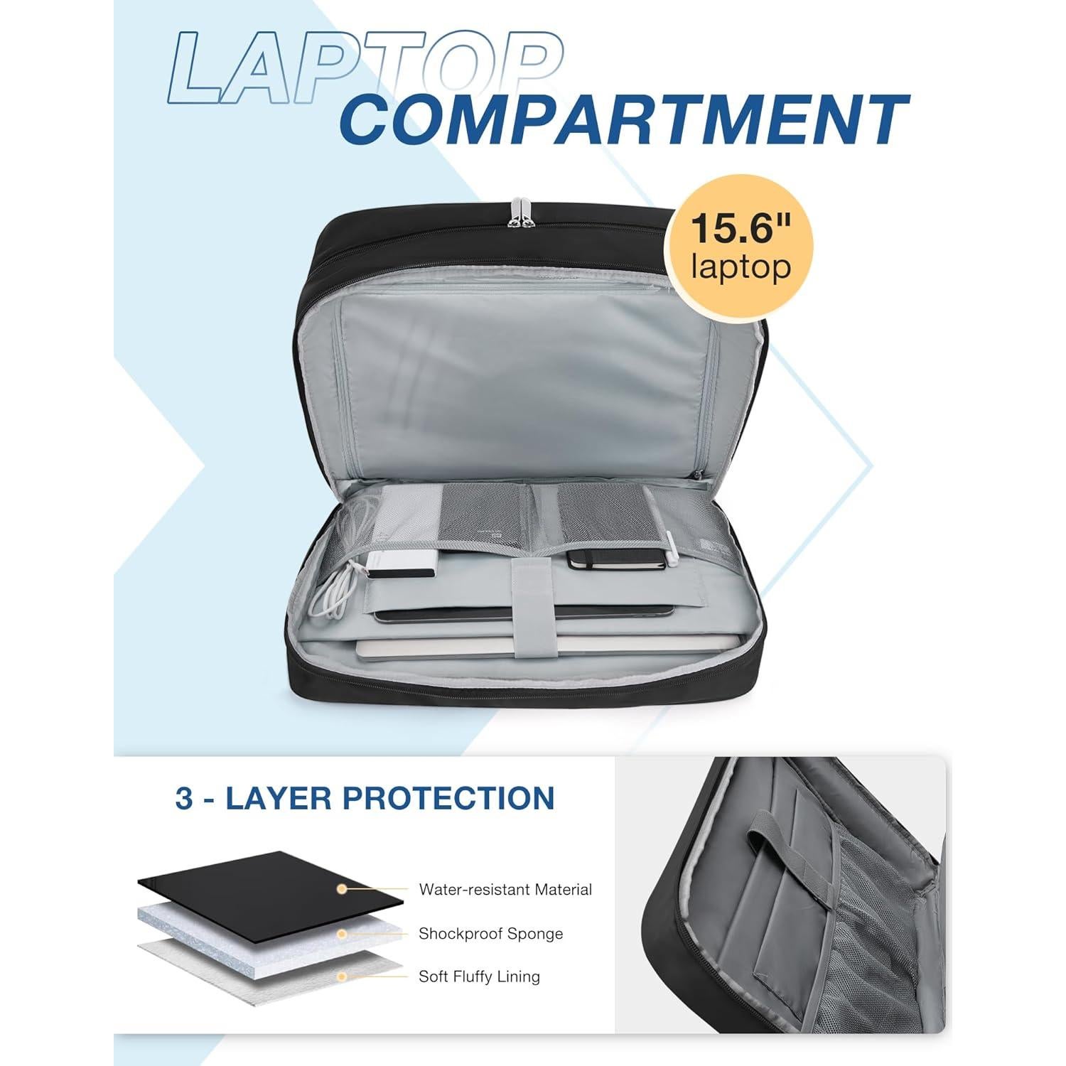 Bolsa de Viaje Duffle BAGSMART Negra con Compartimento para Laptop