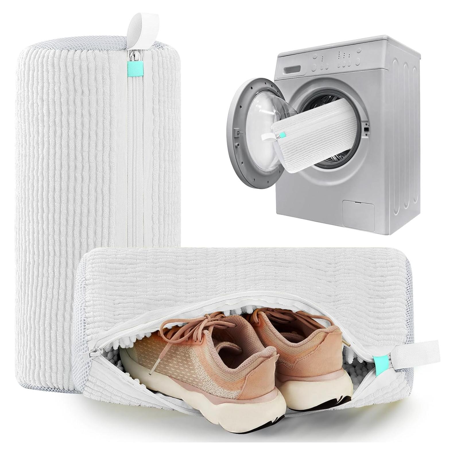 Bolsa de Lavadora de Zapatos 2Pcs Microfibra Blanco