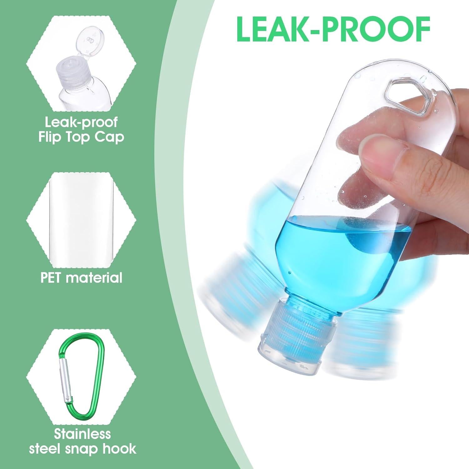 50 Botellas de Viaje Limbeuuu 59ml con Llavero A Prueba de Fugas