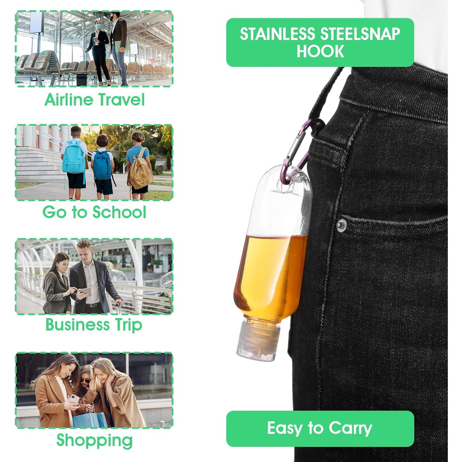 50 Botellas de Viaje Limbeuuu 59ml con Llavero A Prueba de Fugas