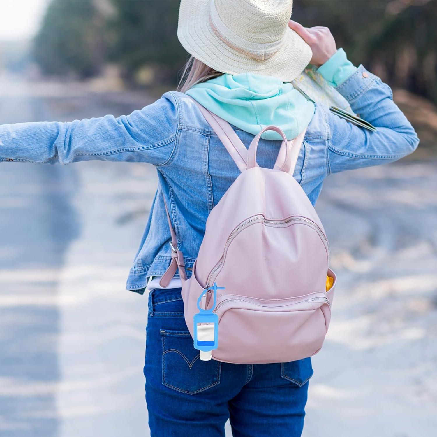 Paquete de 4 Botellas de Viaje 60ml con Soporte de Silicona
