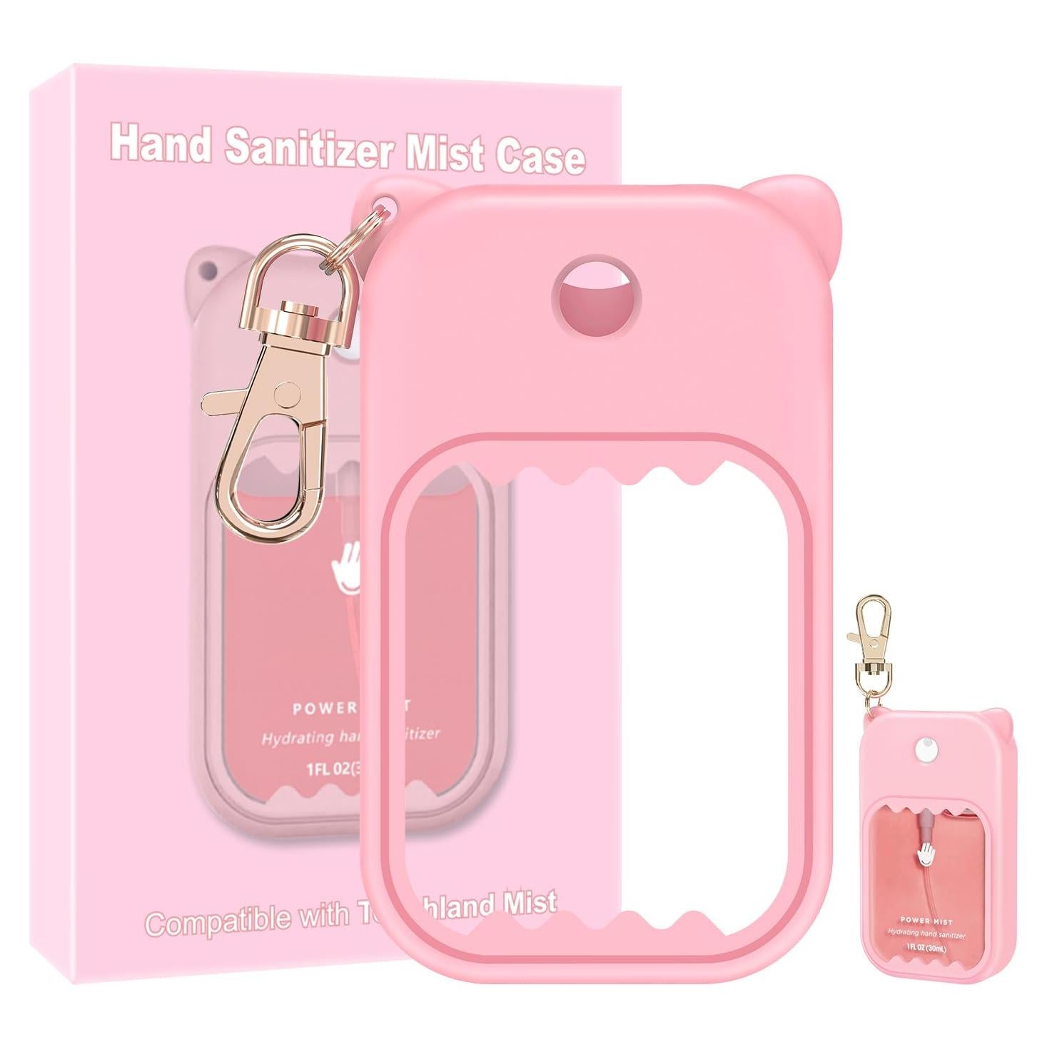 Funda de Silicona Rosa para Spray Desinfectante Touchland