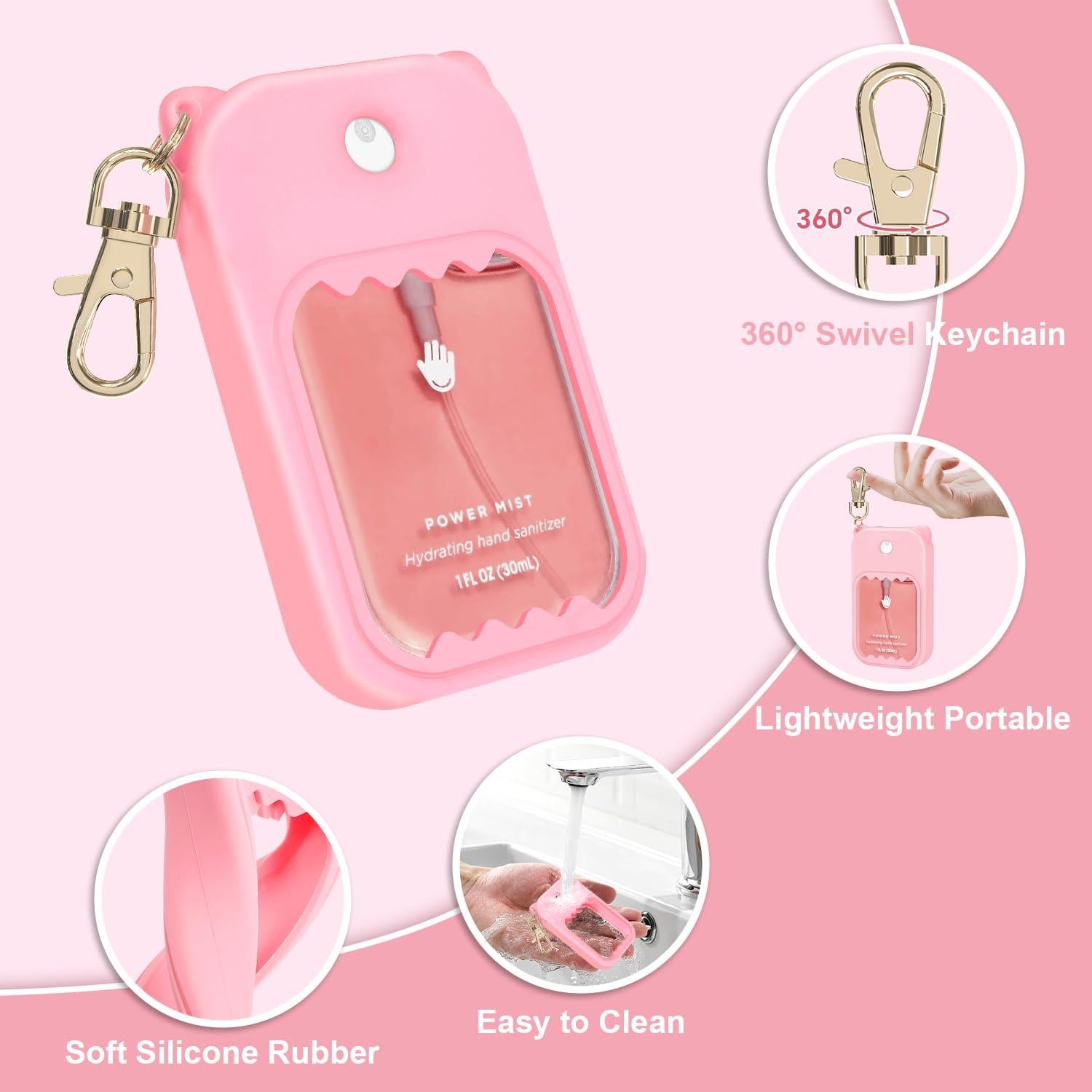 Funda de Silicona Rosa para Spray Desinfectante Touchland