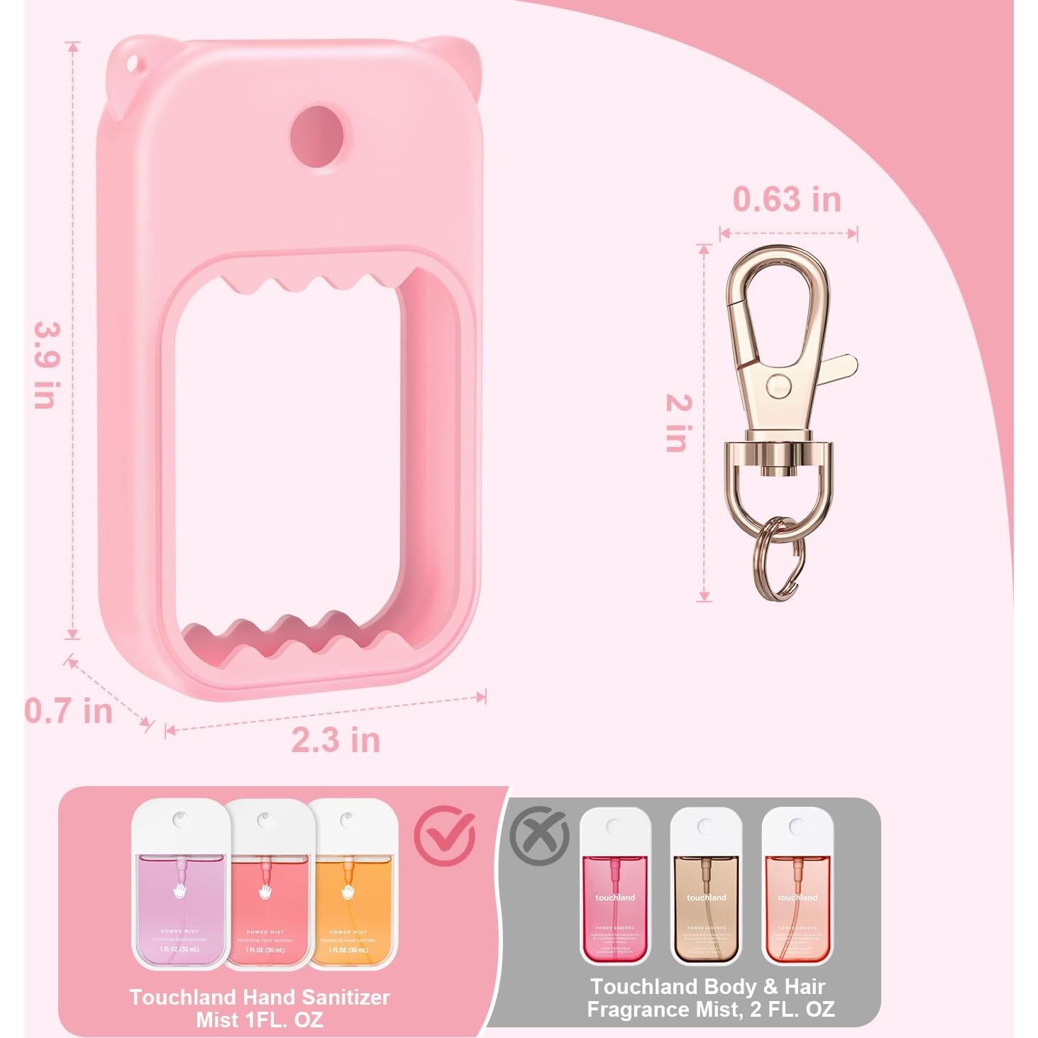 Funda de Silicona Rosa para Spray Desinfectante Touchland