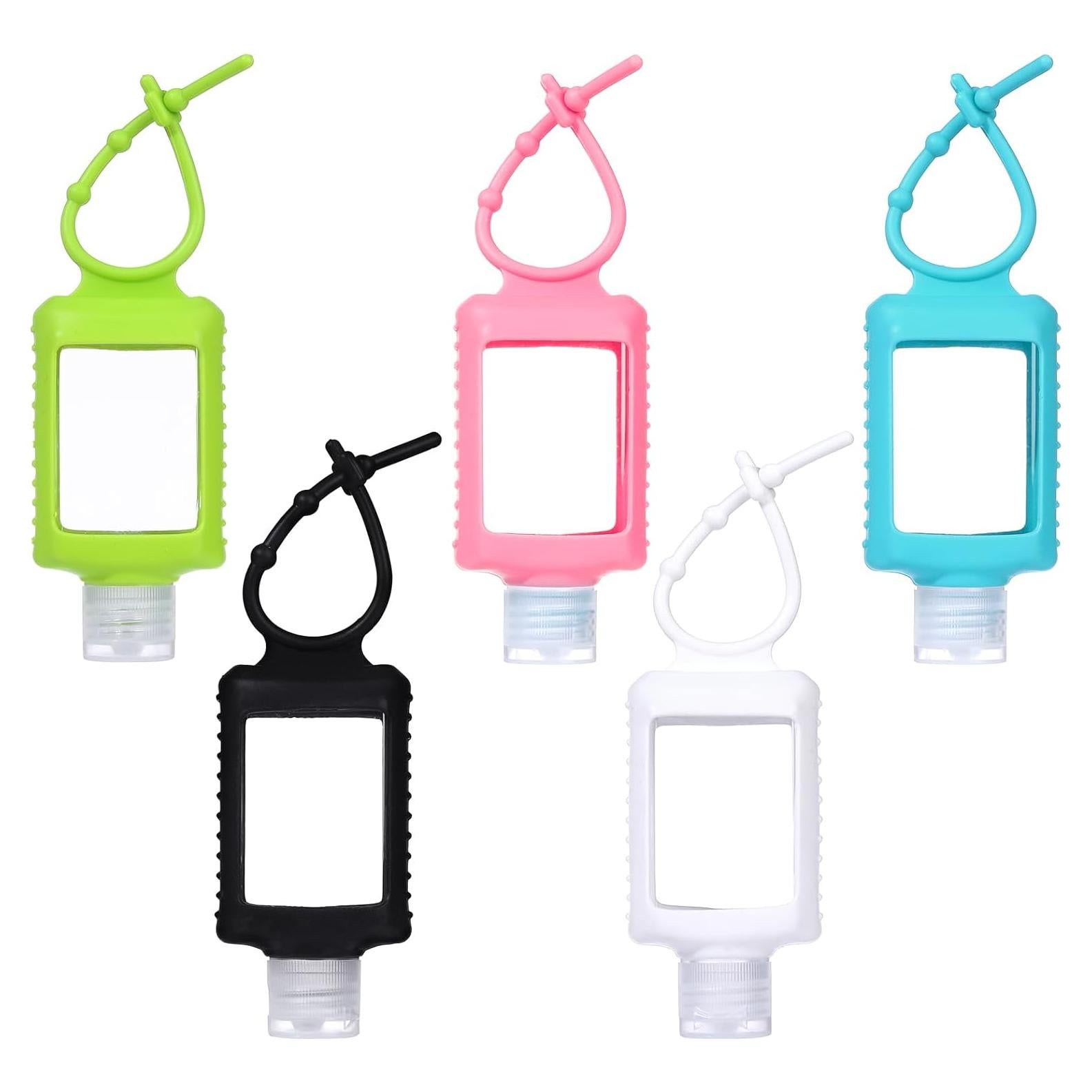 Paquete de 5 Botellas de Viaje 60 ml con Funda Silicona