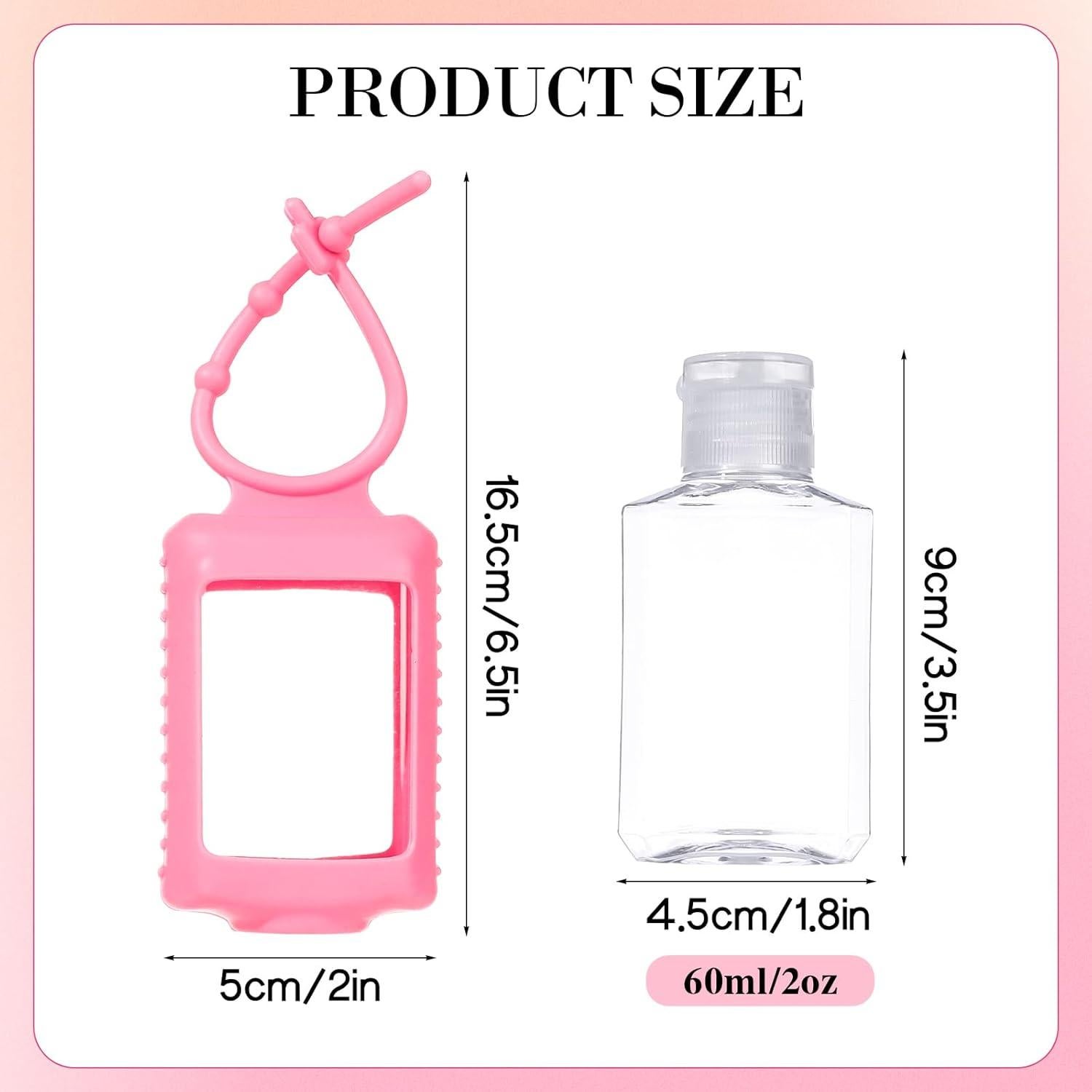 Paquete de 5 Botellas de Viaje 60 ml con Funda Silicona