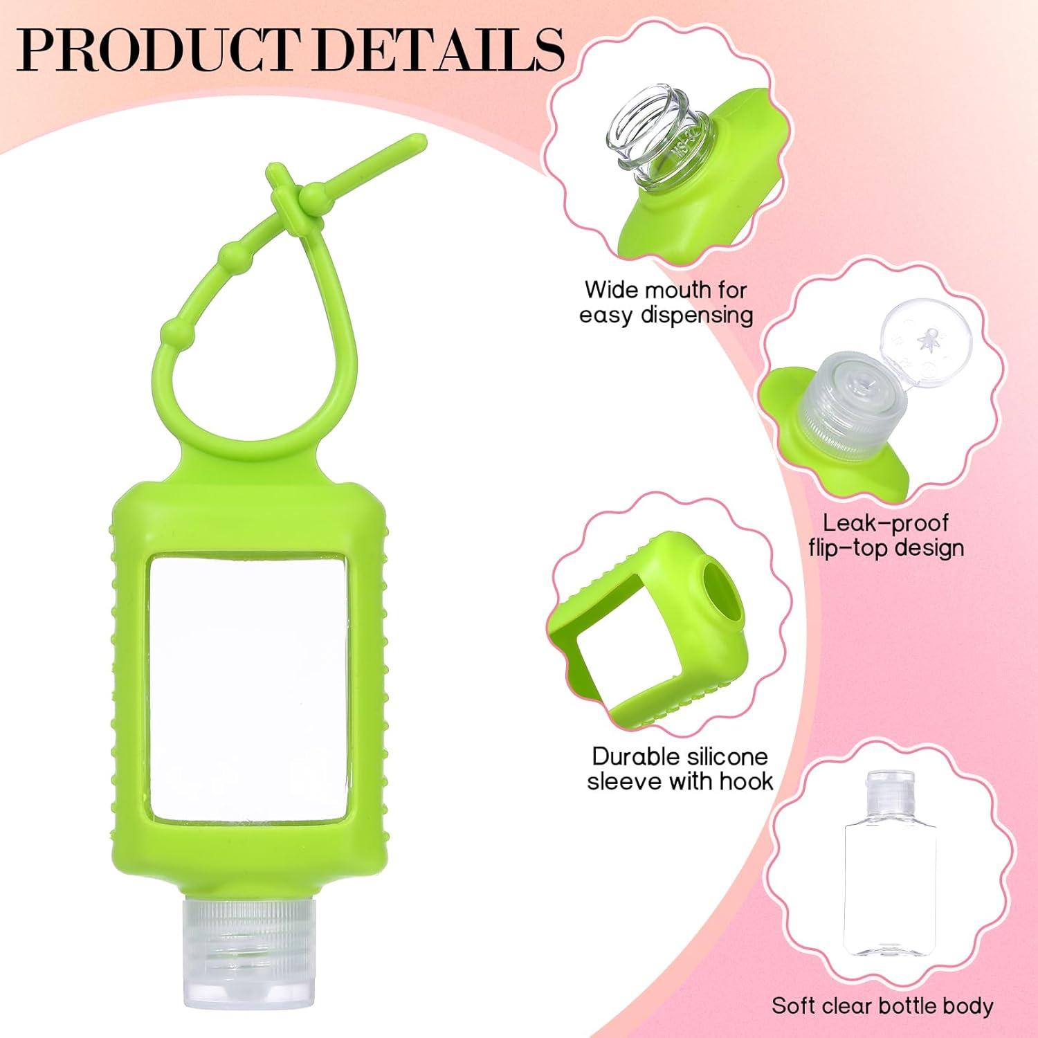 Paquete de 5 Botellas de Viaje 60 ml con Funda Silicona