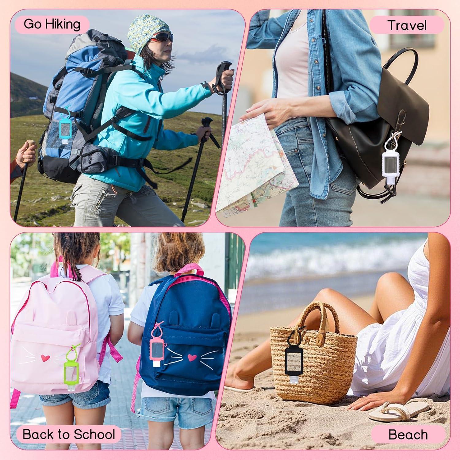 Paquete de 5 Botellas de Viaje 60 ml con Funda Silicona