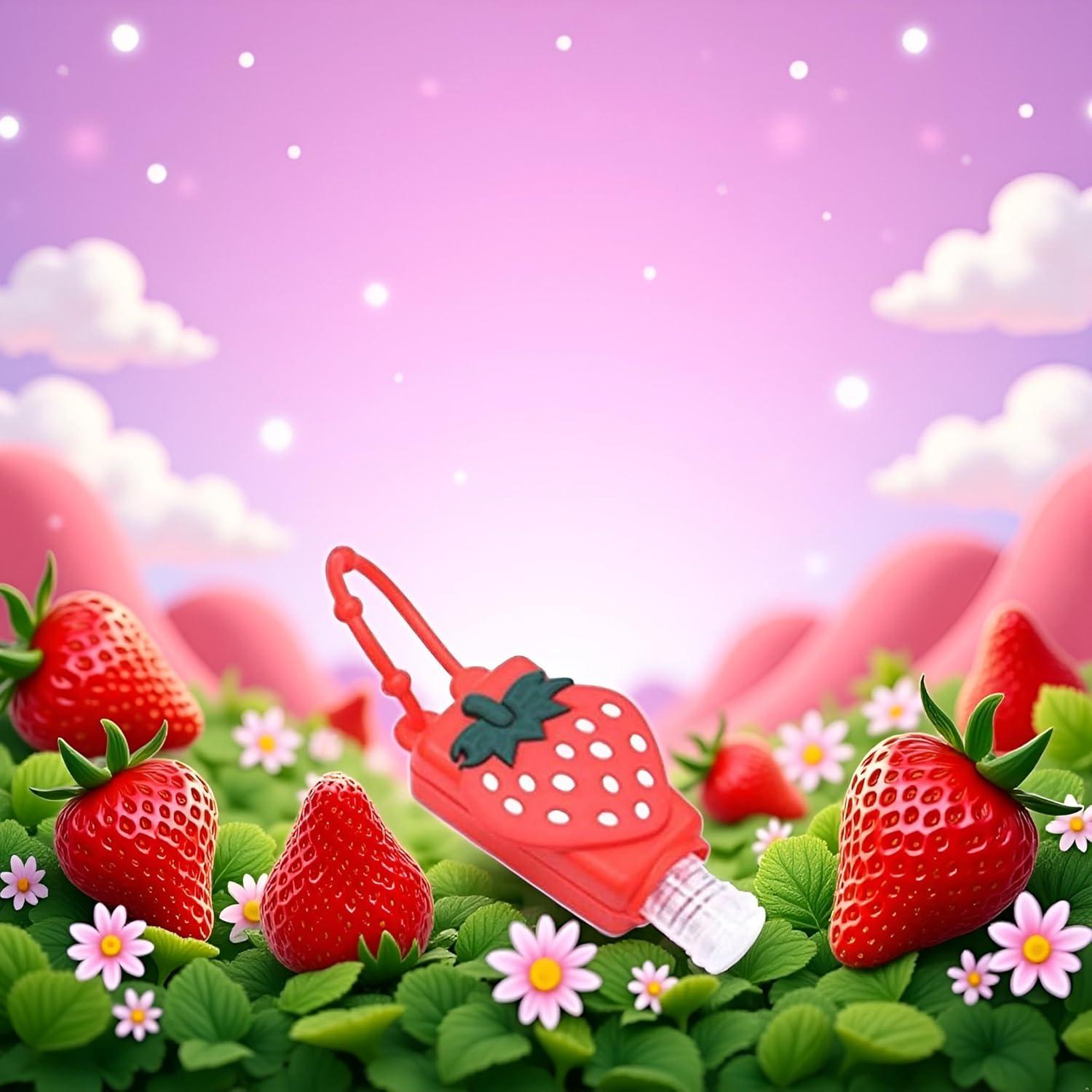 Botella de Viaje Recargable Myuiao Fresa 14x7cm para Cosméticos