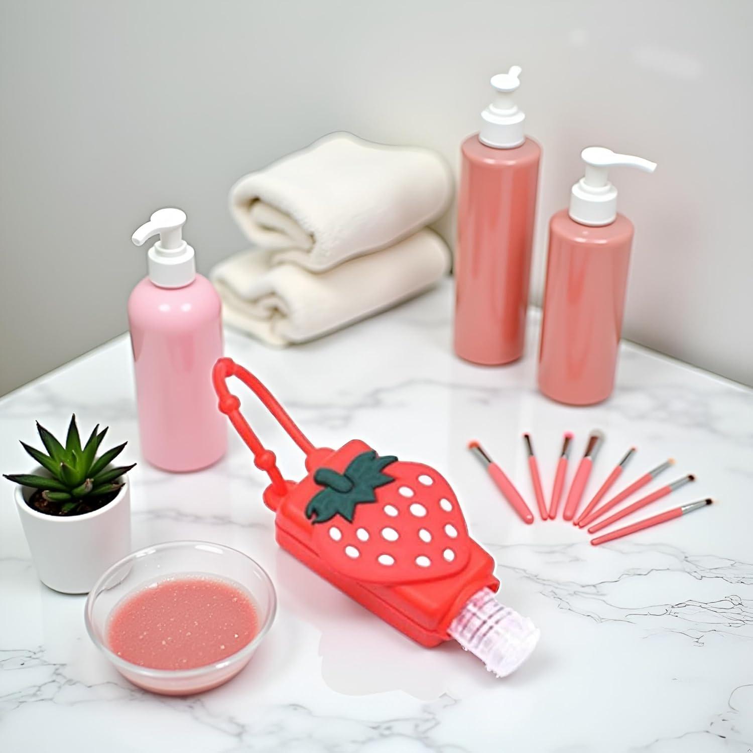 Botella de Viaje Recargable Myuiao Fresa 14x7cm para Cosméticos