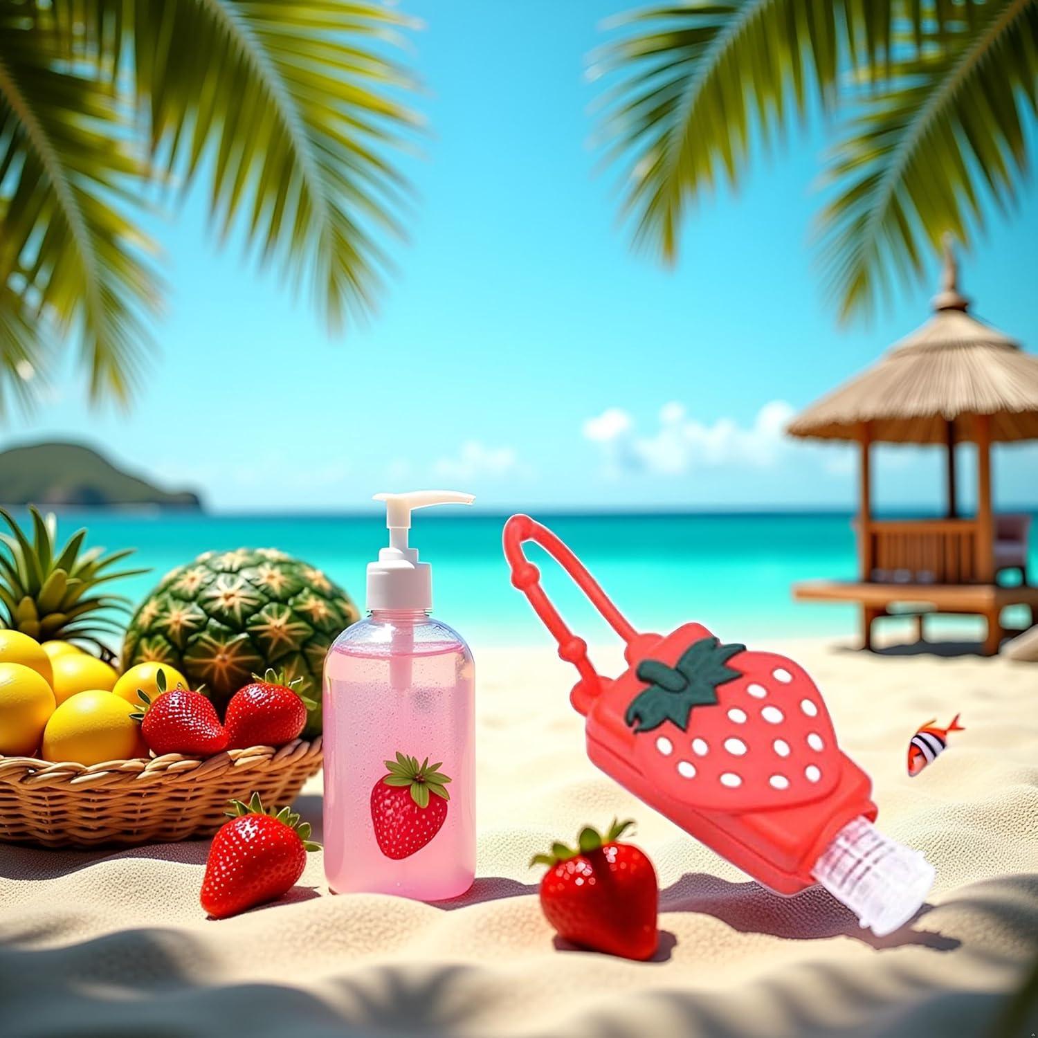 Botella de Viaje Recargable Myuiao Fresa 14x7cm para Cosméticos