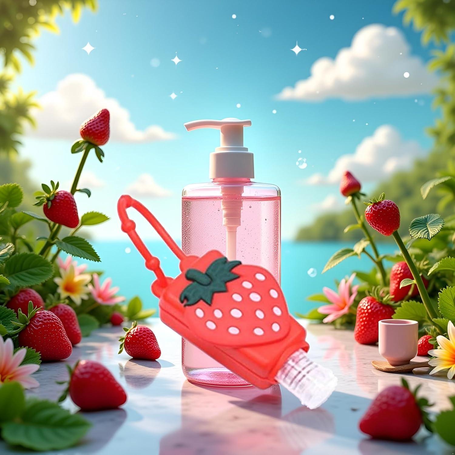 Botella de Viaje Recargable Myuiao Fresa 14x7cm para Cosméticos