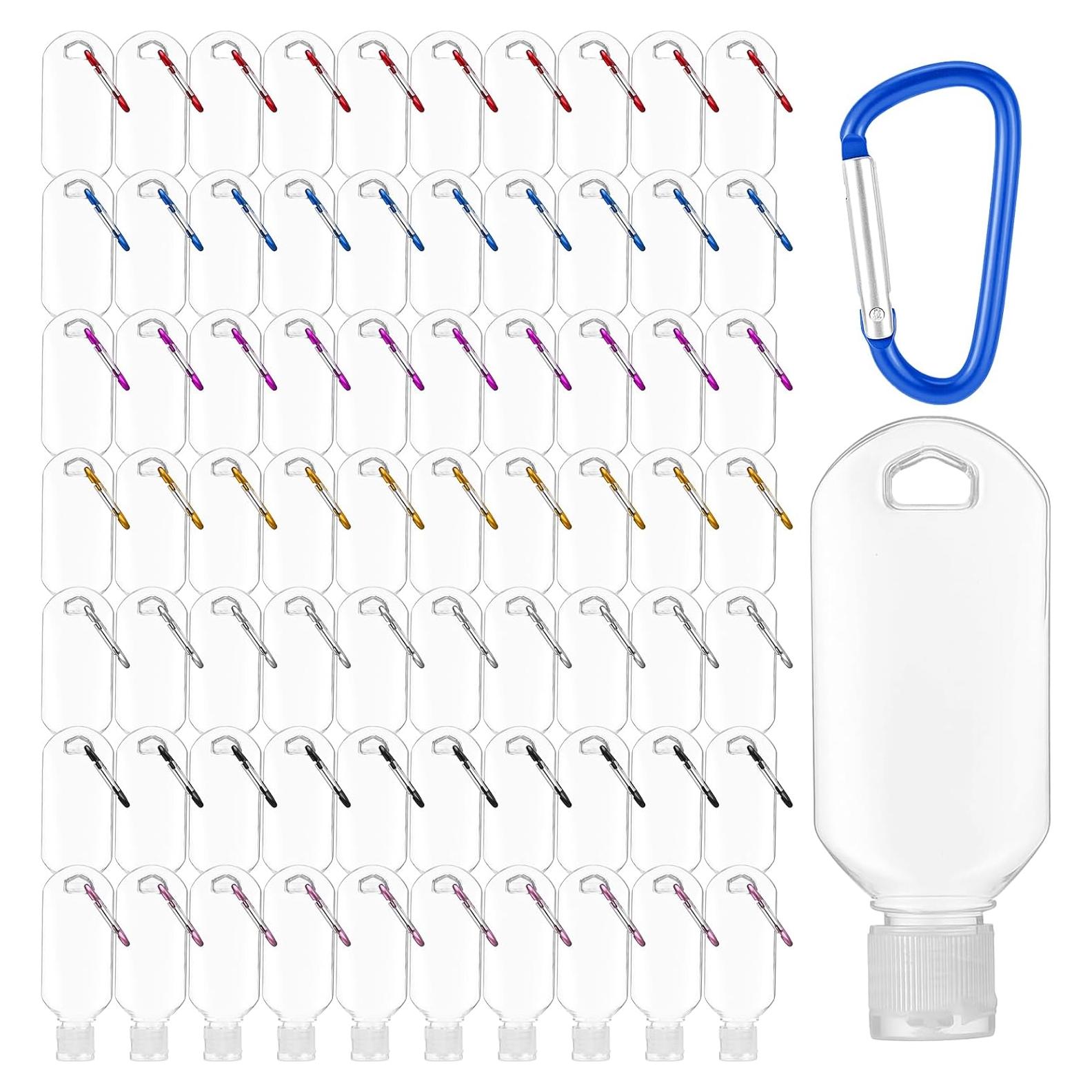 60 Botellas de Viaje Reutilizables 2oz Zisiueel Transparentes