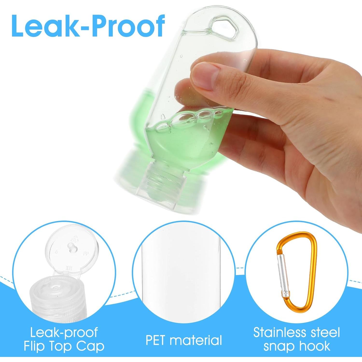 60 Botellas de Viaje Reutilizables 2oz Zisiueel Transparentes