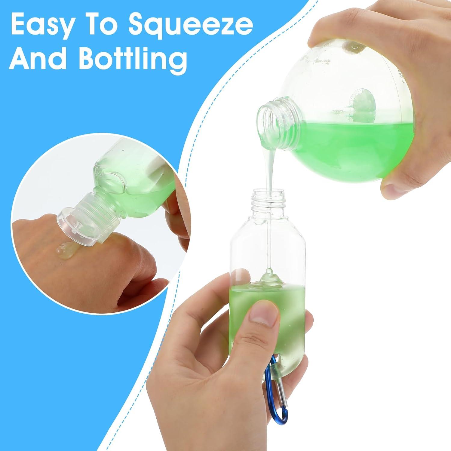 60 Botellas de Viaje Reutilizables 2oz Zisiueel Transparentes