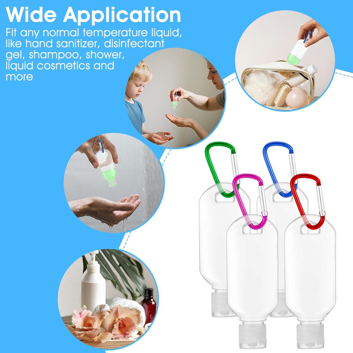 60 Botellas de Viaje Reutilizables 2oz Zisiueel Transparentes