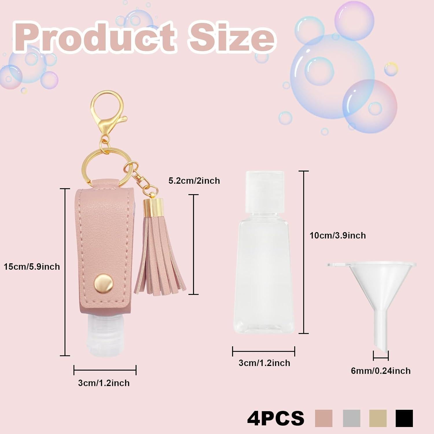 Paquete de 4 Soportes de Llave Desinfectante de Manos 30ml