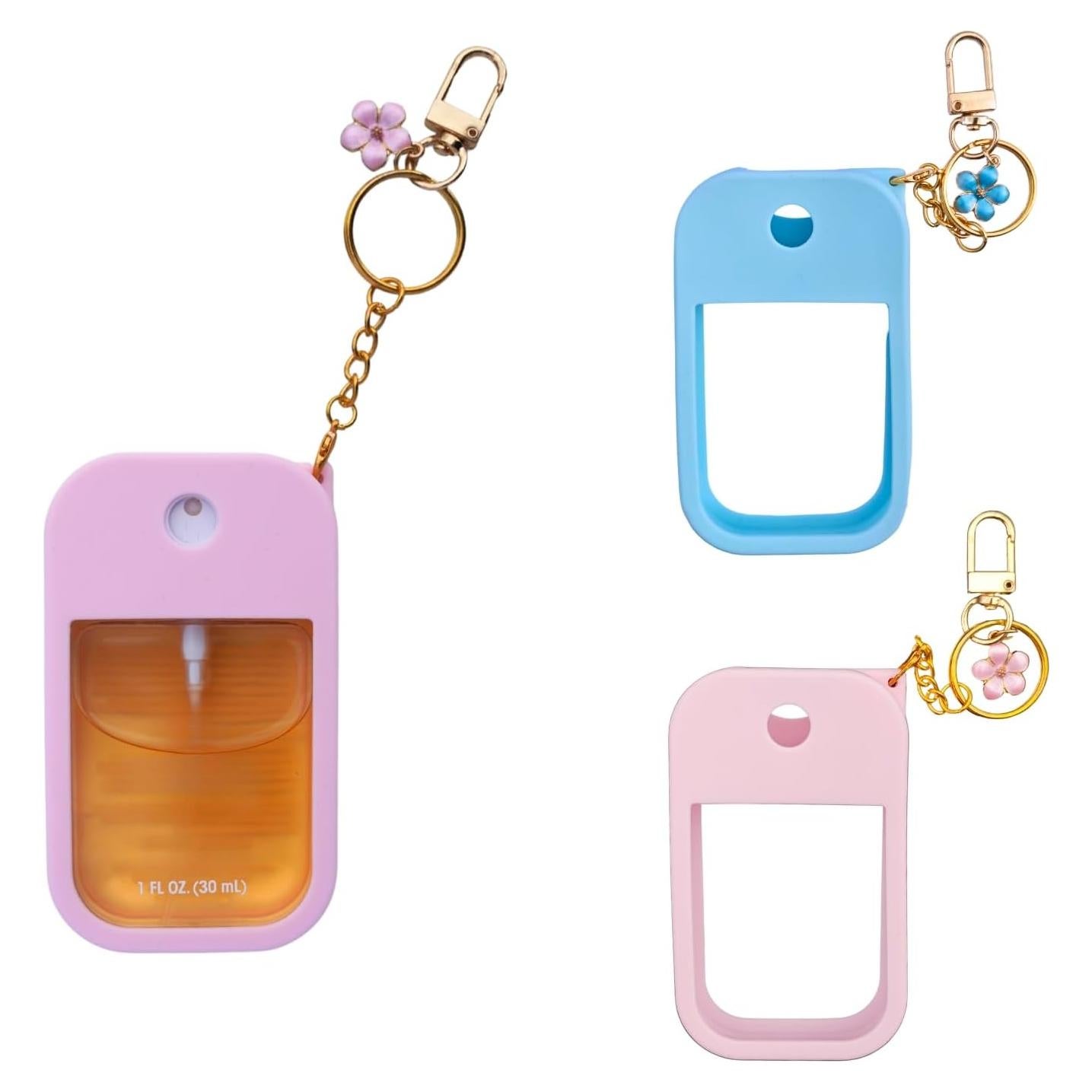 Funda de Silicona para Spray Desinfectante AOCOROE 2 Piezas Azul/Rosa