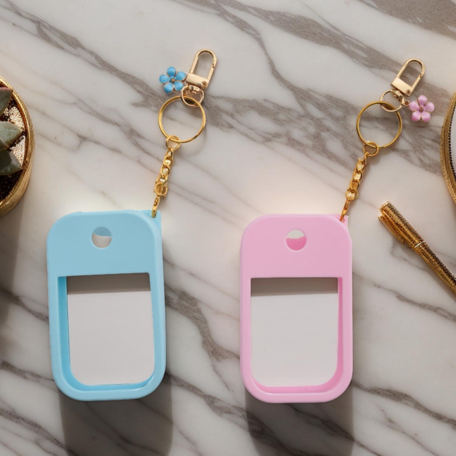 Funda de Silicona para Spray Desinfectante AOCOROE 2 Piezas Azul/Rosa