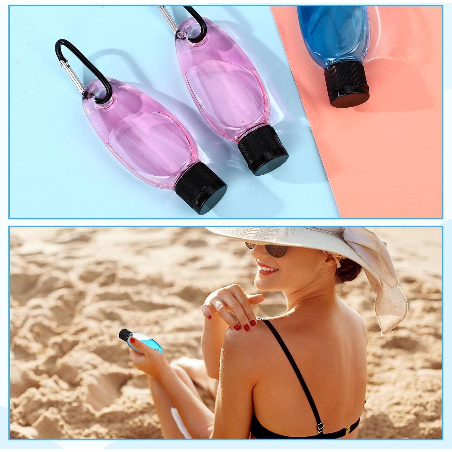 100 Botellas de Viaje con Llavero Yalikop 30ml A Prueba de Fugas