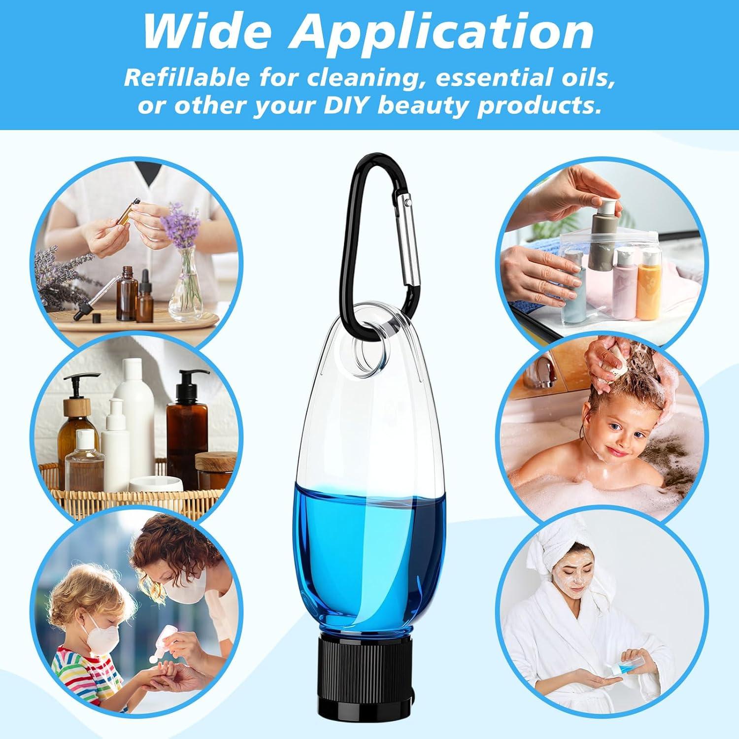 100 Botellas de Viaje con Llavero Yalikop 30ml A Prueba de Fugas