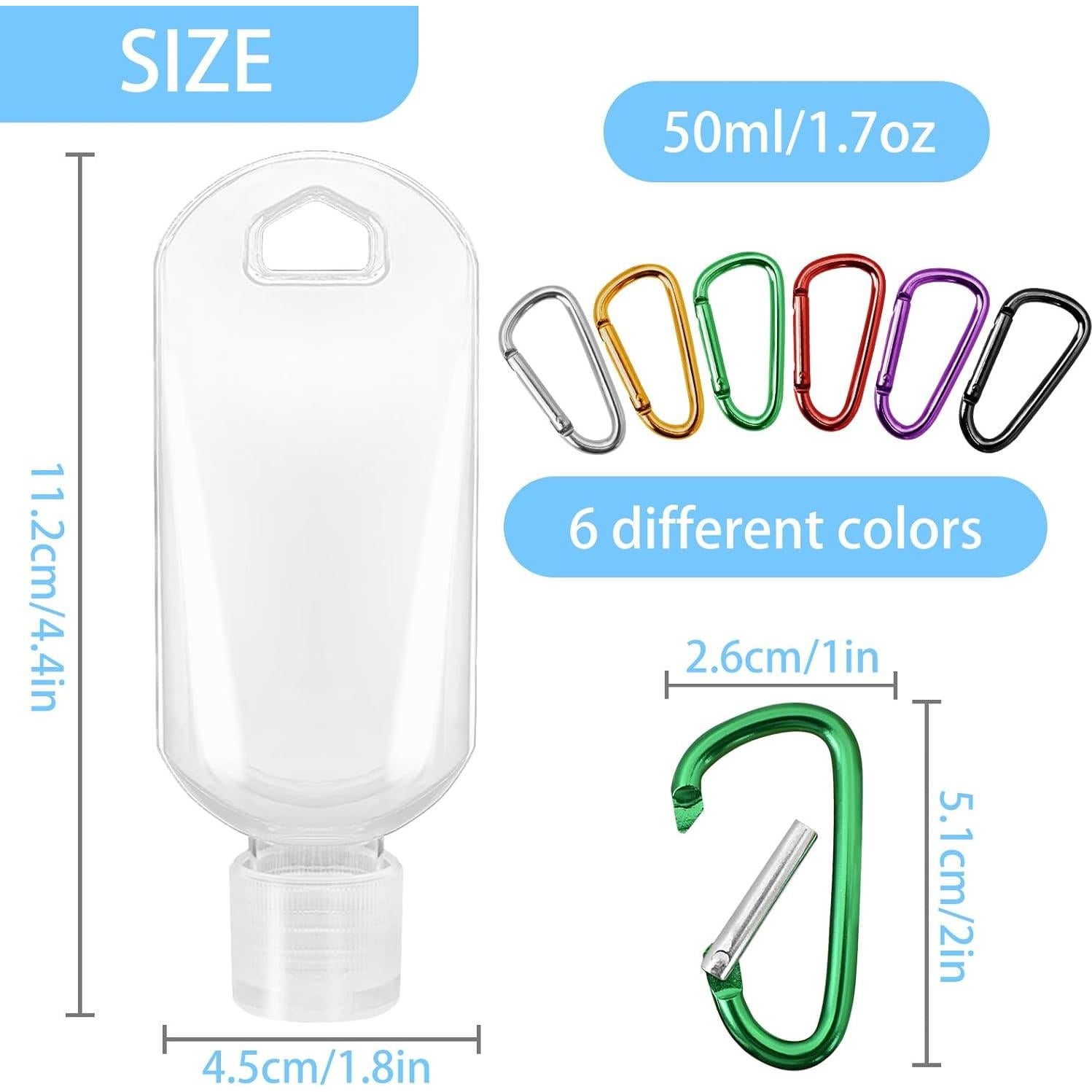 Paquete de 6 Botellas Reutilizables Ulbemoll 50ml a Prueba de Fugas