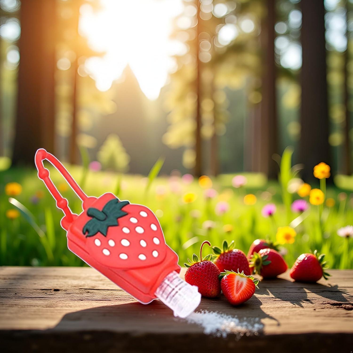 Botella de Viaje Dwuww Fresa 59 ml Recargable con Llavero