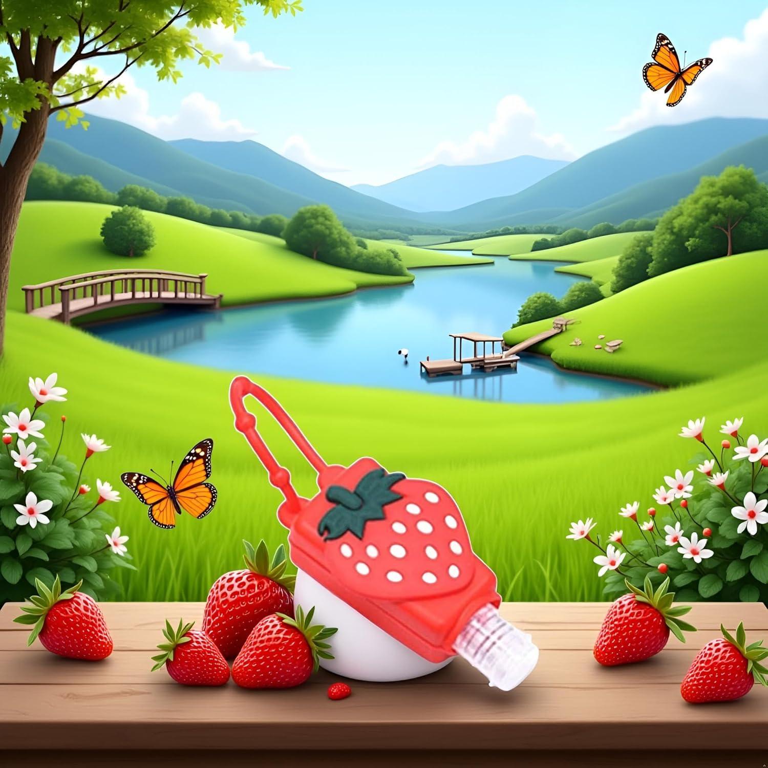 Botella de Viaje Dwuww Fresa 59 ml Recargable con Llavero