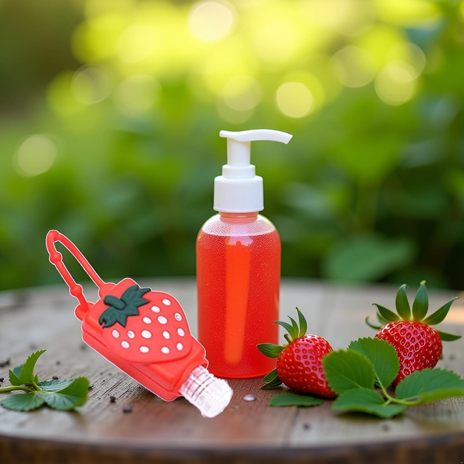 Botella de Viaje Dwuww Fresa 59 ml Recargable con Llavero