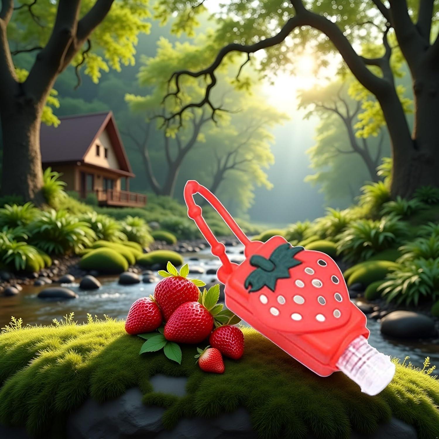 Botella de Viaje Dwuww Fresa 59 ml Recargable con Llavero