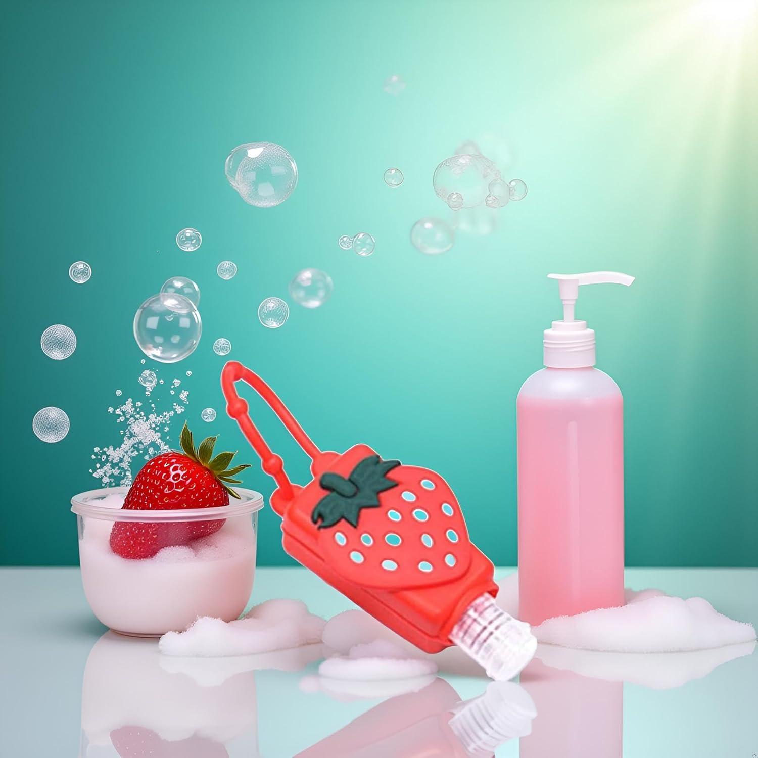 Botella de Viaje Dwuww Fresa 59 ml Recargable con Llavero