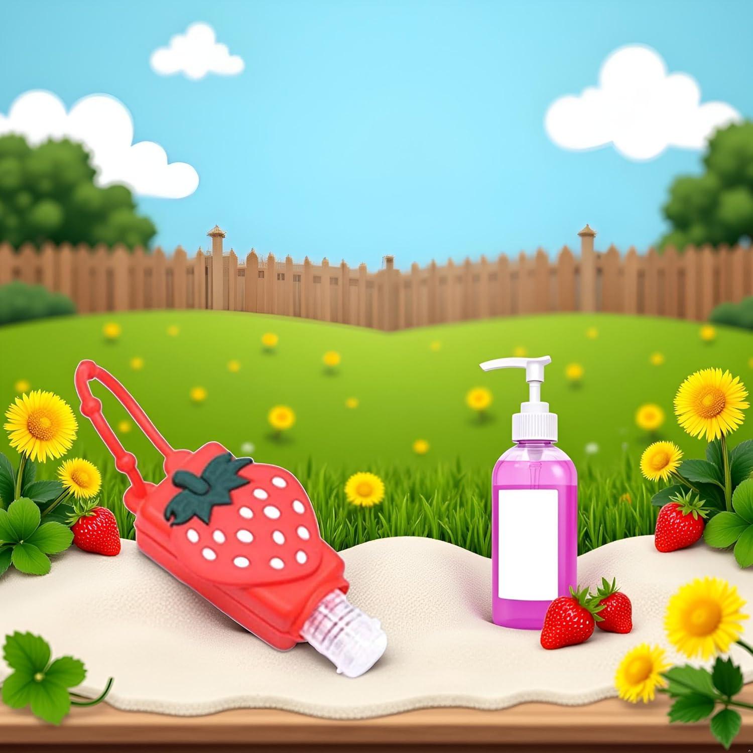 Botella de Viaje Dwuww Fresa 59 ml Recargable con Llavero