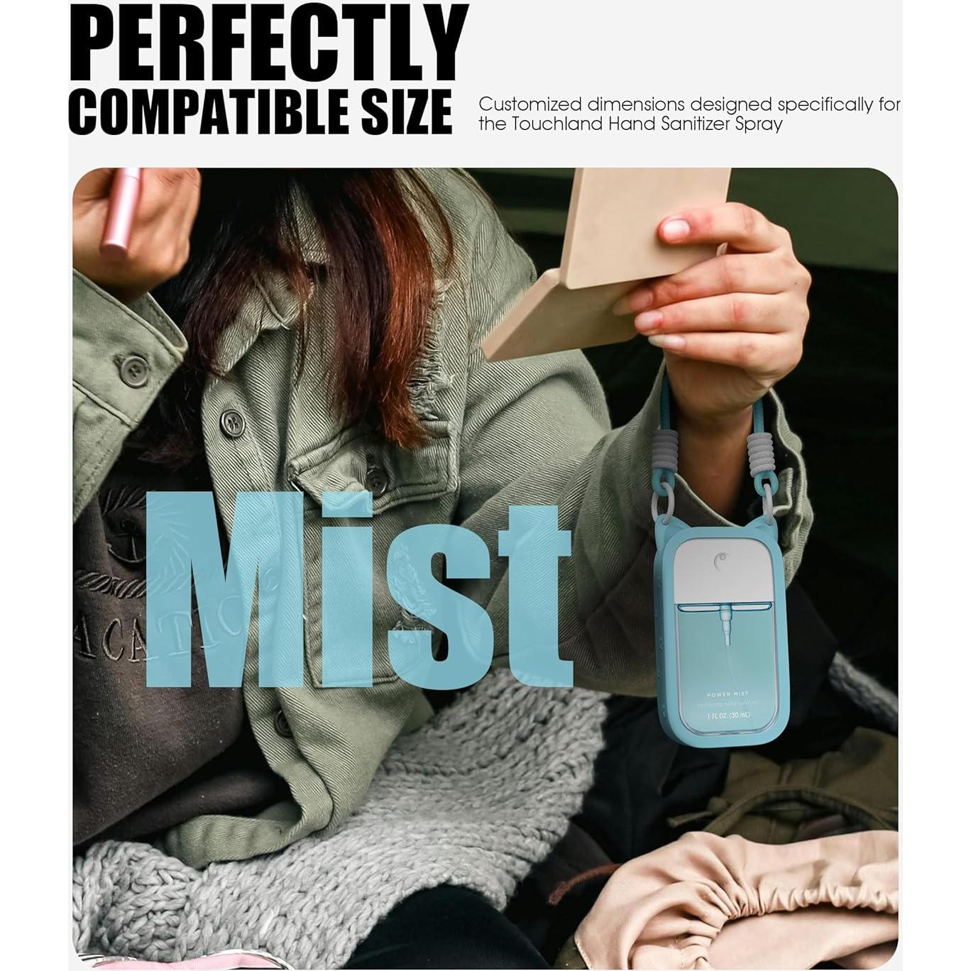 Funda de Silicona Azul para Spray Desinfectante Touchland 30 mL