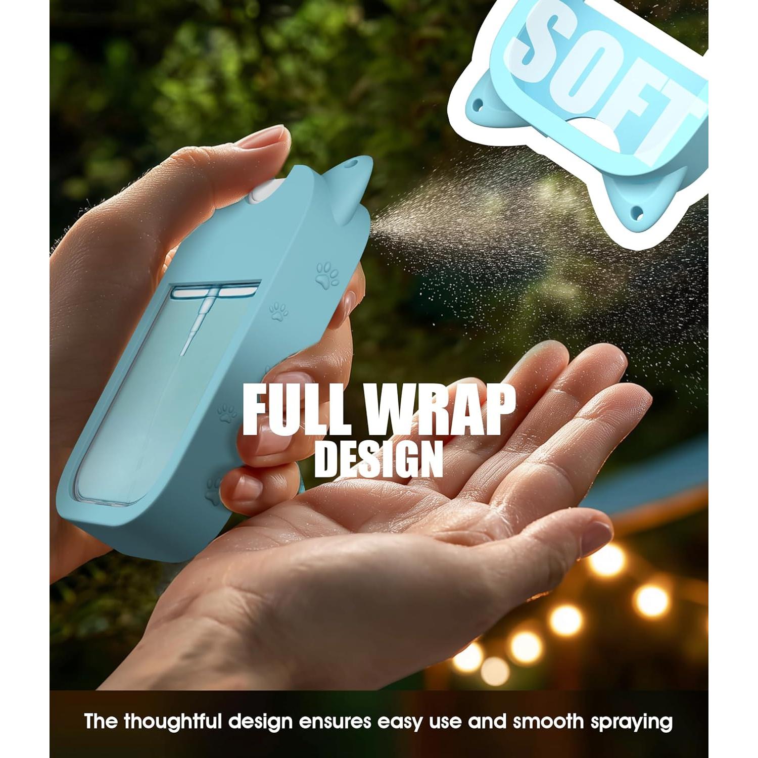 Funda de Silicona Azul para Spray Desinfectante Touchland 30 mL