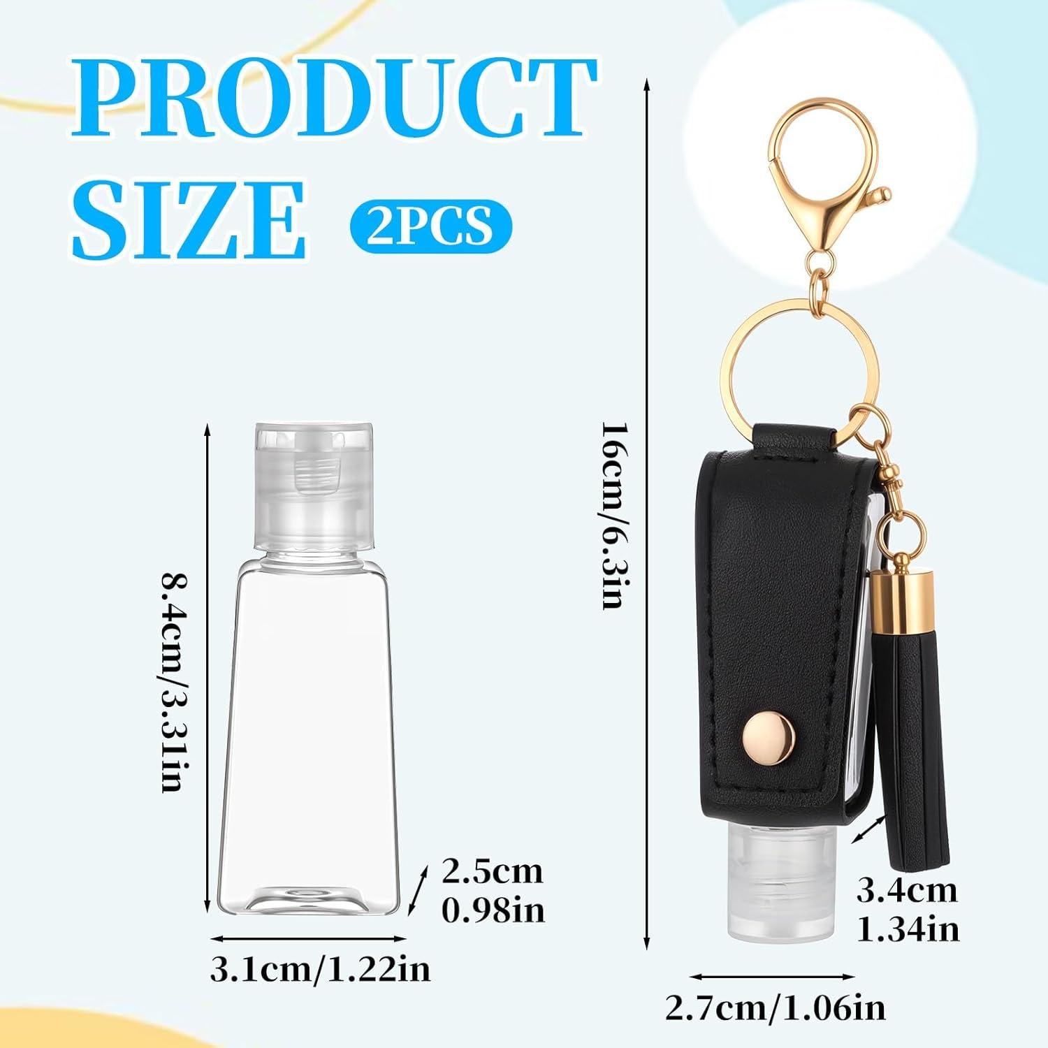 2 Botellas de Viaje 30ml Bruislard Transparentes a Prueba de Fugas