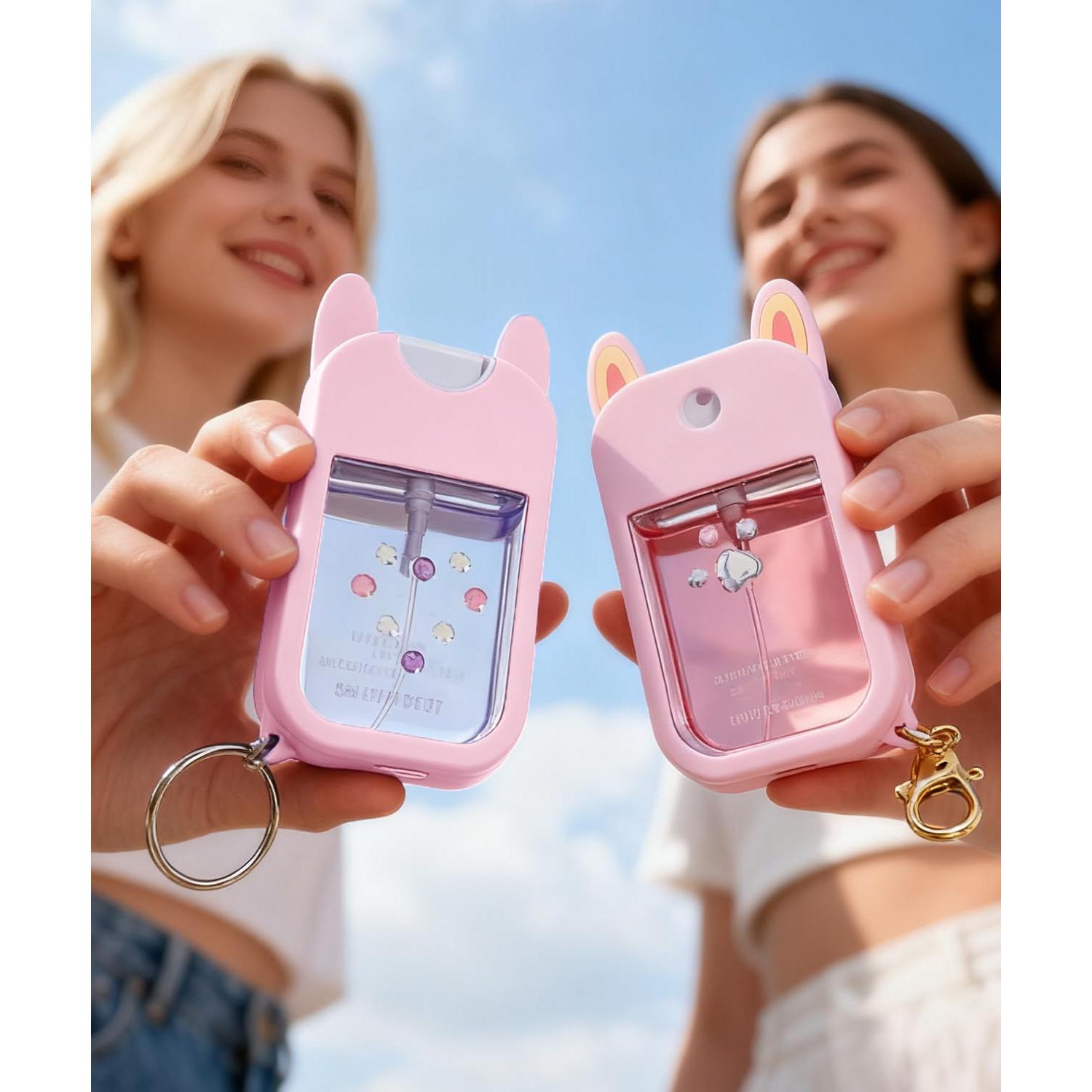 Funda de Silicona Rosa para Spray Desinfectante Touchland 30ml