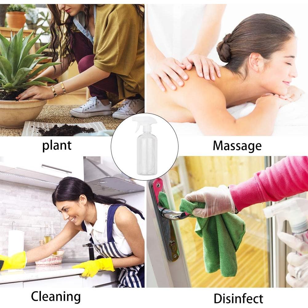 Botella de Spray Reutilizable UUJOLY 500 ml Transparente - 2 Paquete