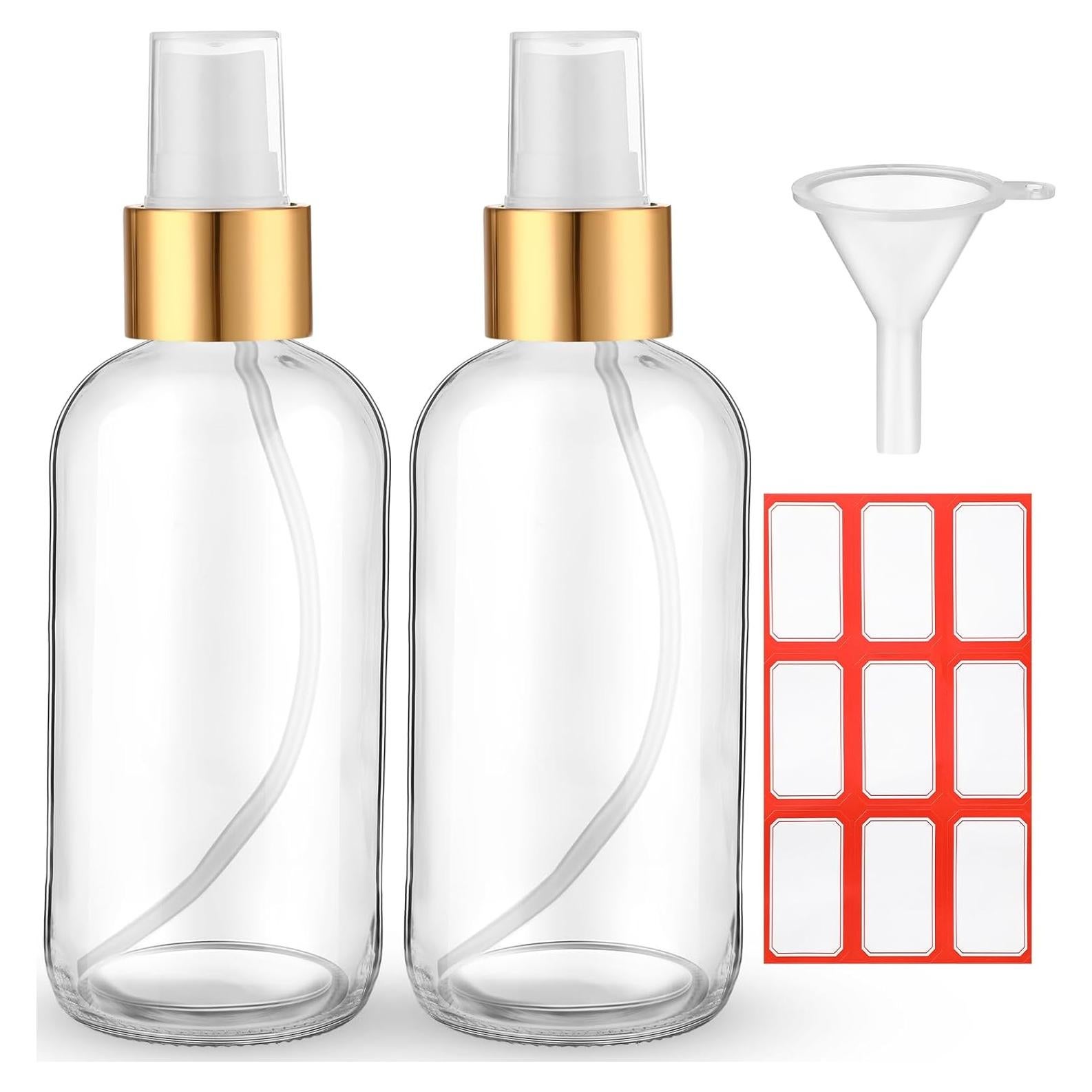 Fumete 2 Botellas de Vidrio 120ml Reutilizables con Etiquetas y Embudo