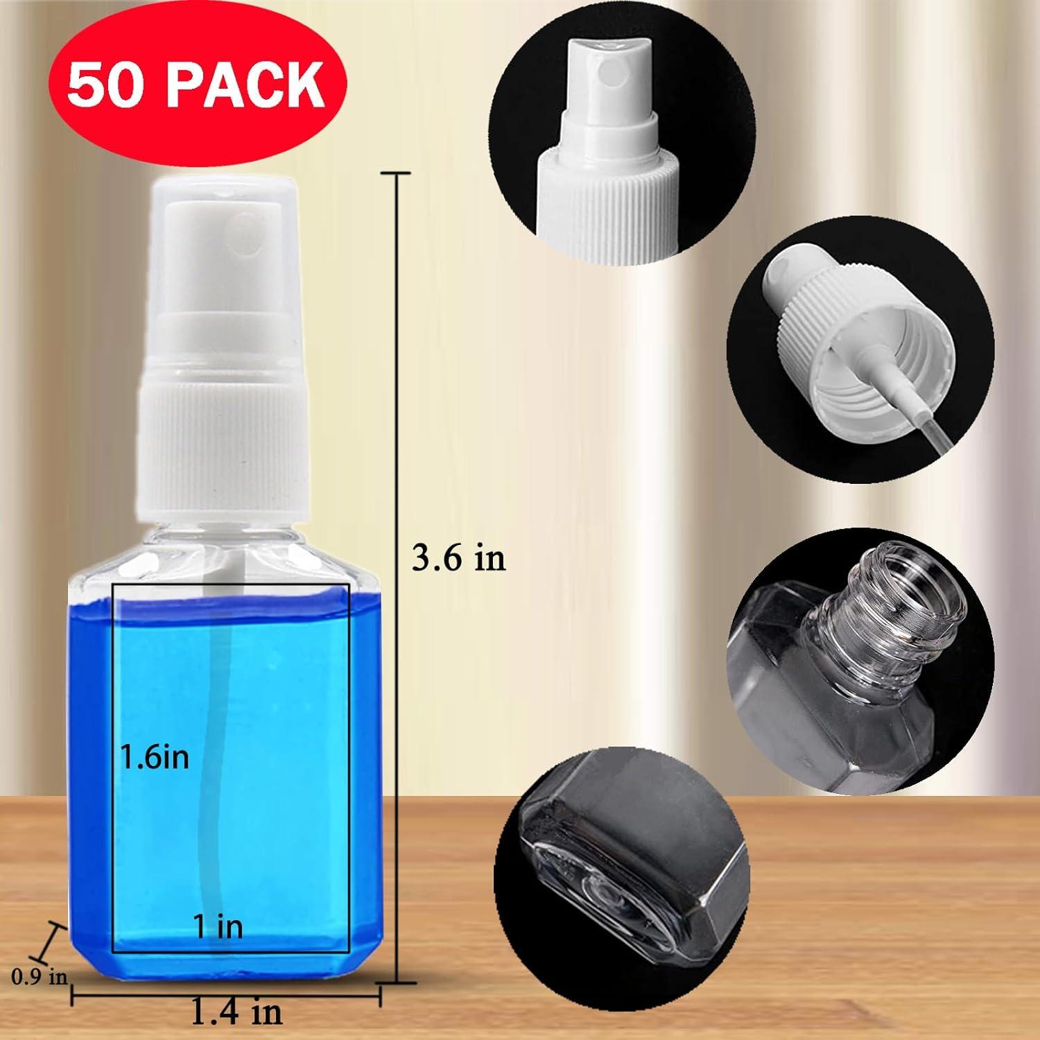 Paquete de 50 botellas de spray mini Vinsencoo 30ml claras