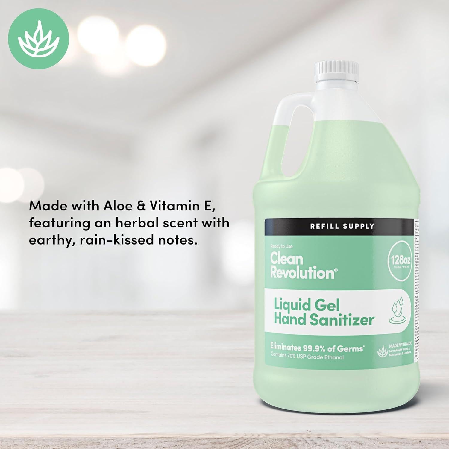 Gel Desinfectante de Manos Clean Revolution 3.78 L con Aloe