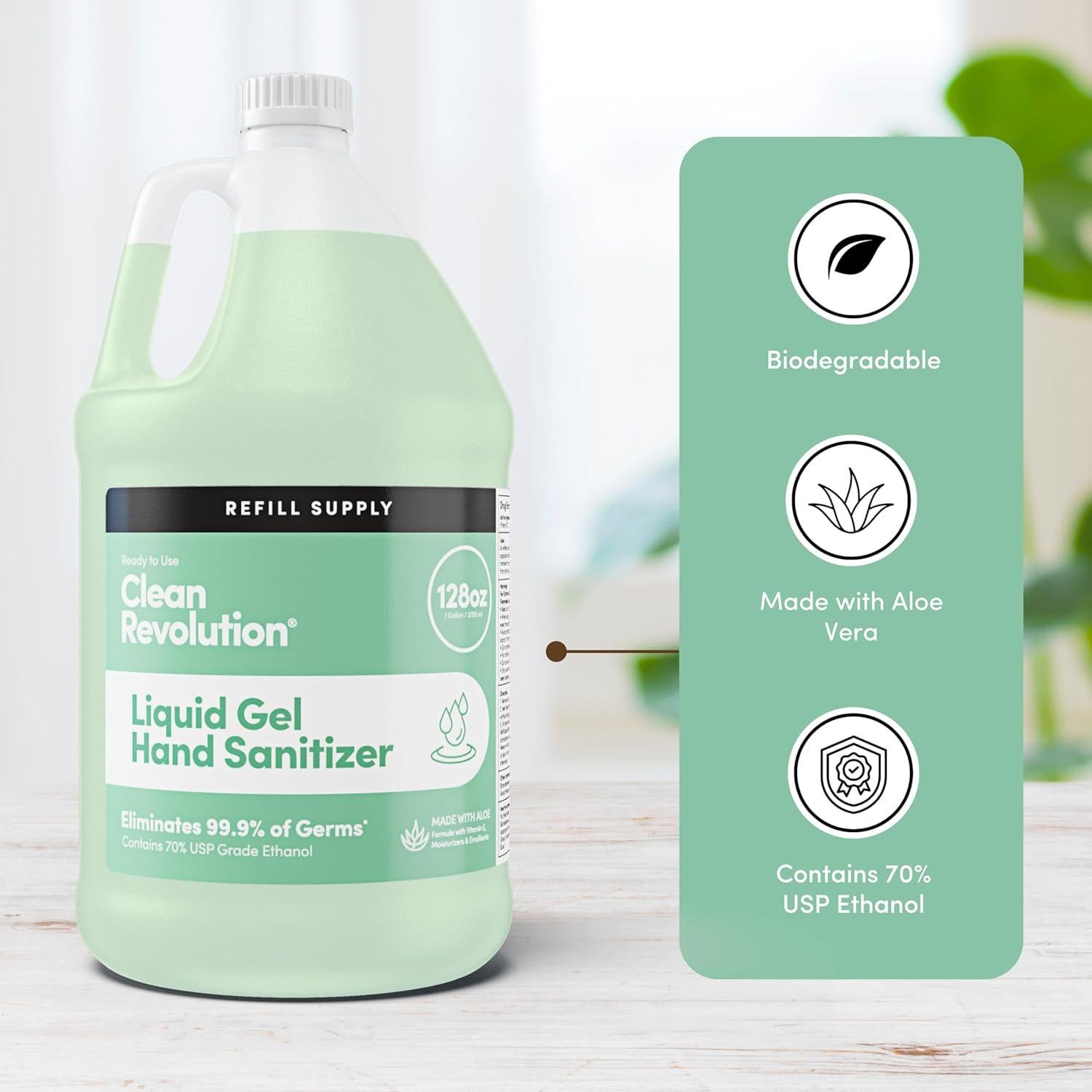 Gel Desinfectante de Manos Clean Revolution 3.78 L con Aloe