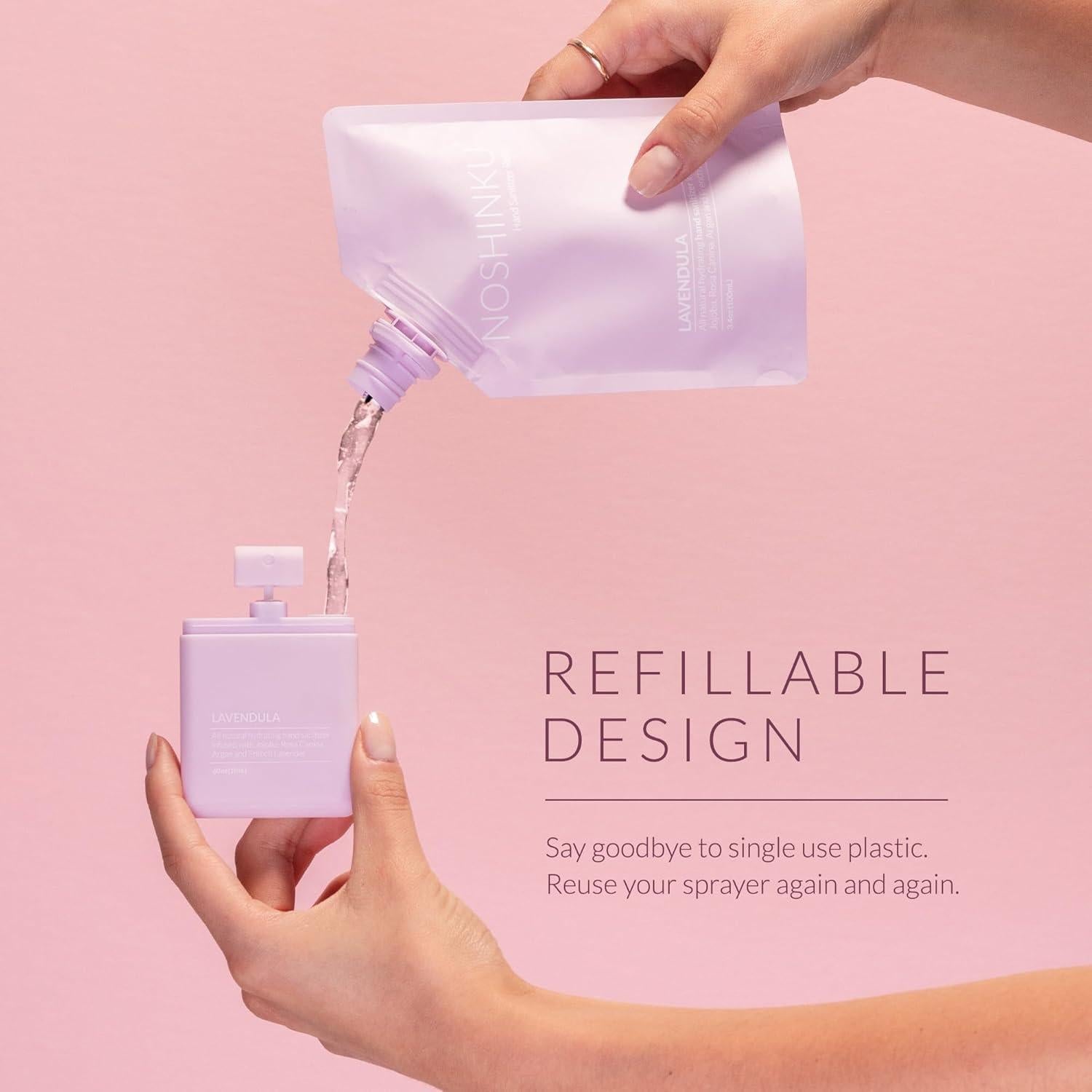 Kit de Recarga Desinfectante de Manos Noshinku Lavanda 70% Alcohol