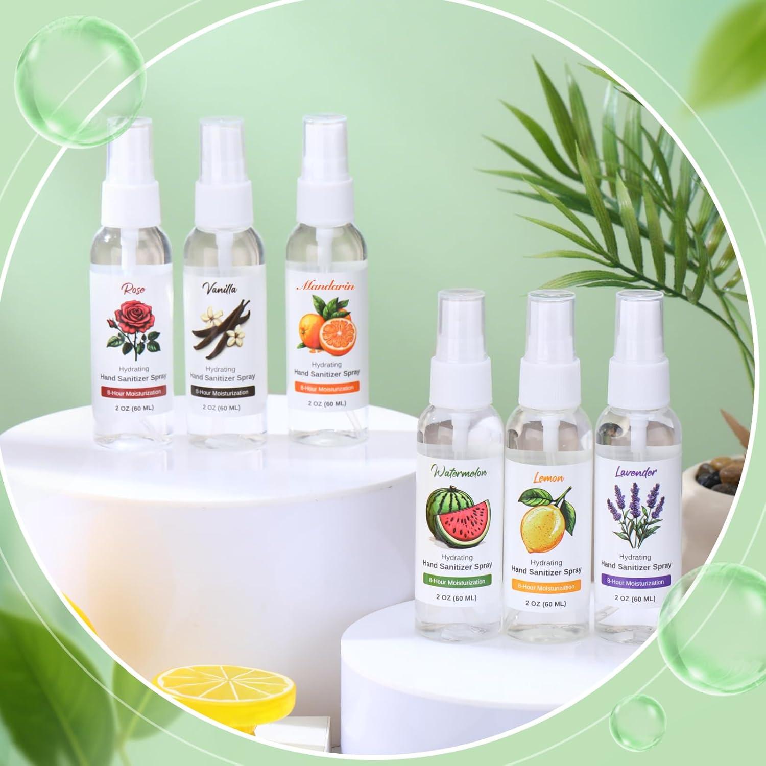 12 Sprays Desinfectantes de Manos Dansib 60ml Aromas Variados